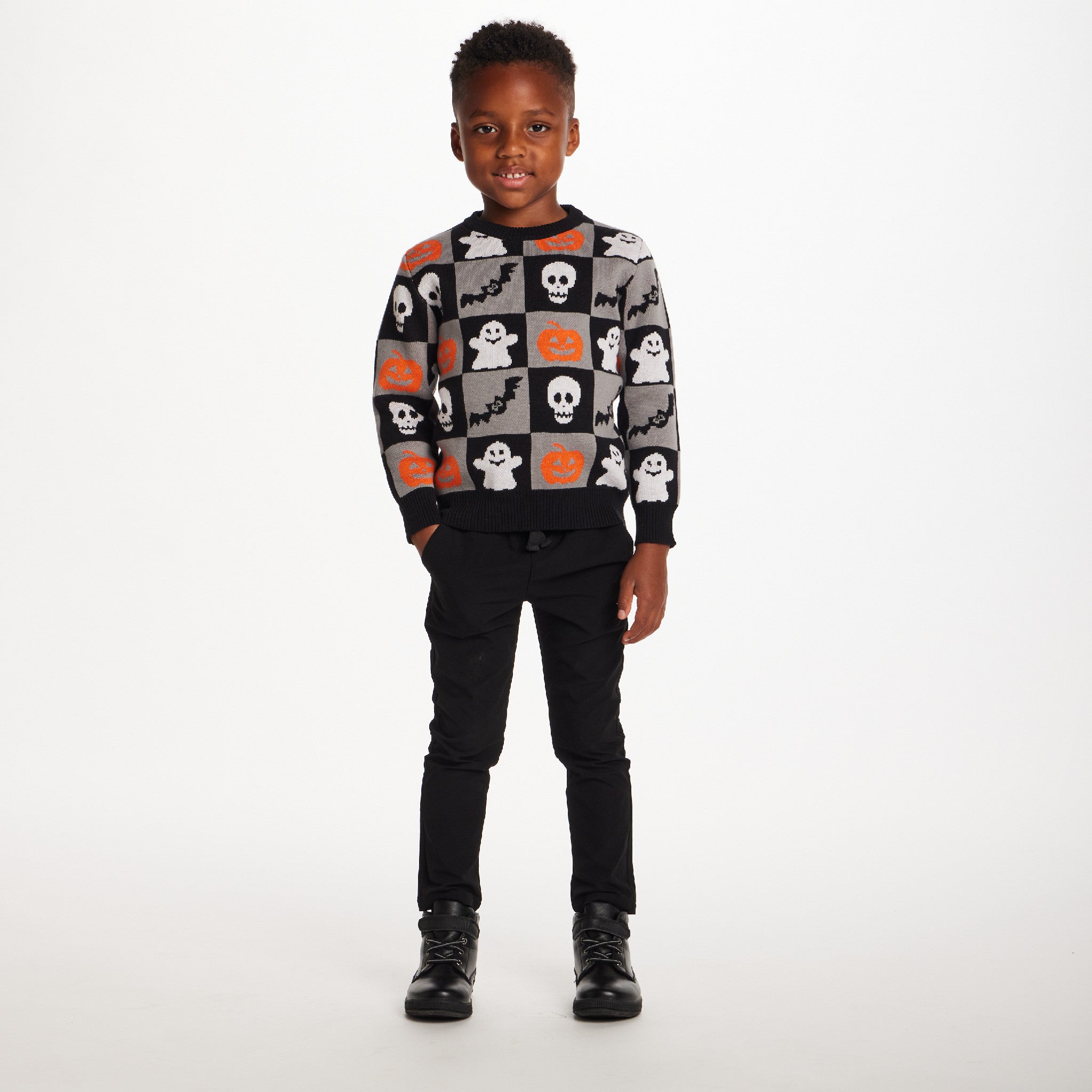 Kids Graphic Sweater | Spooky Sqaures