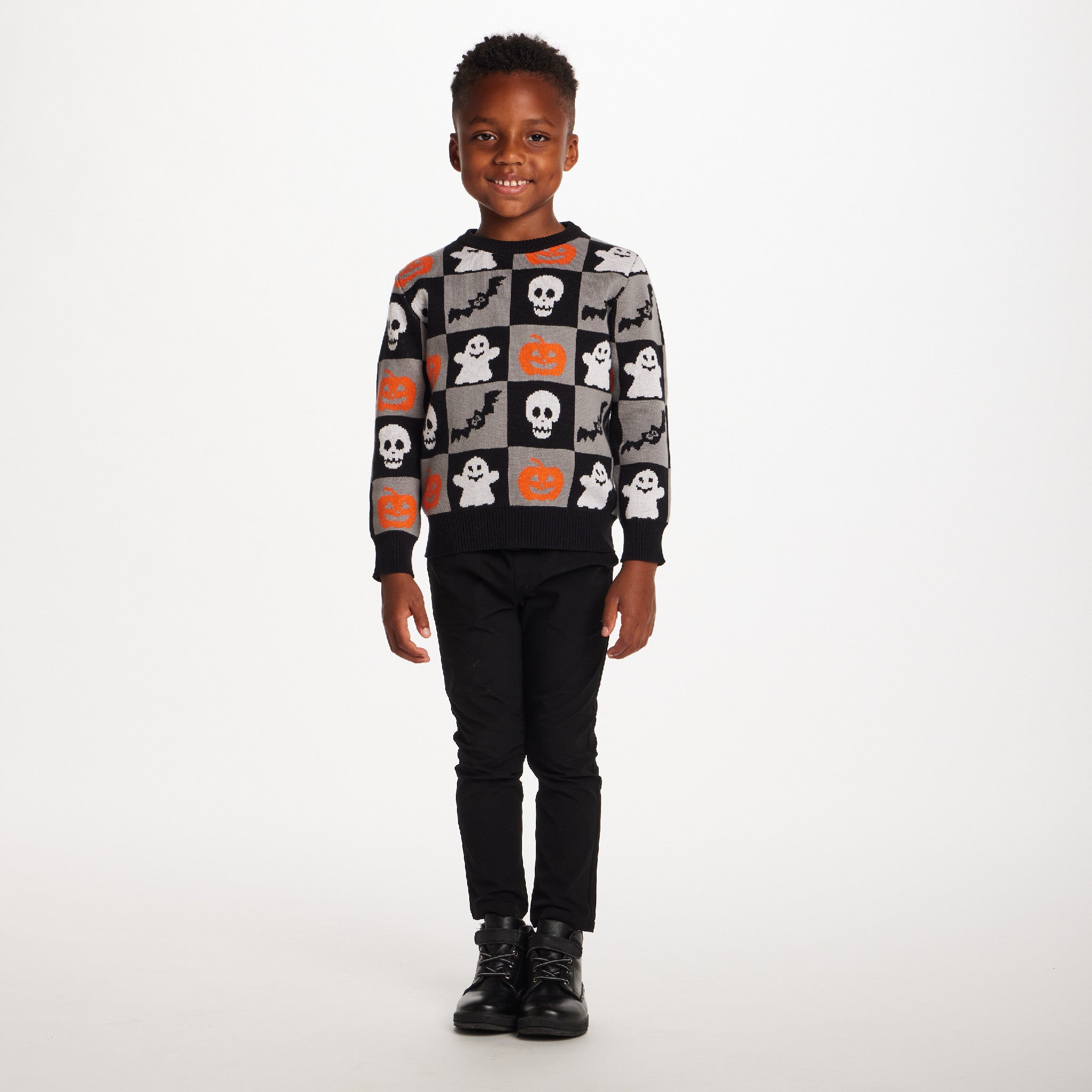 Kids Graphic Sweater | Spooky Sqaures