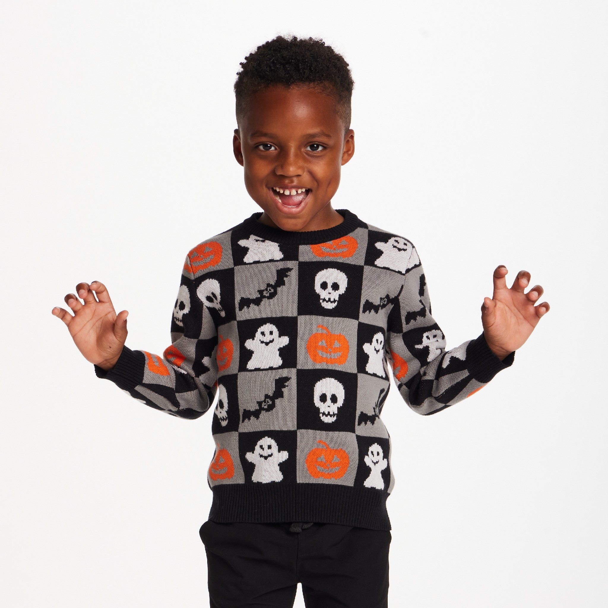 Kids Graphic Sweater | Spooky Sqaures
