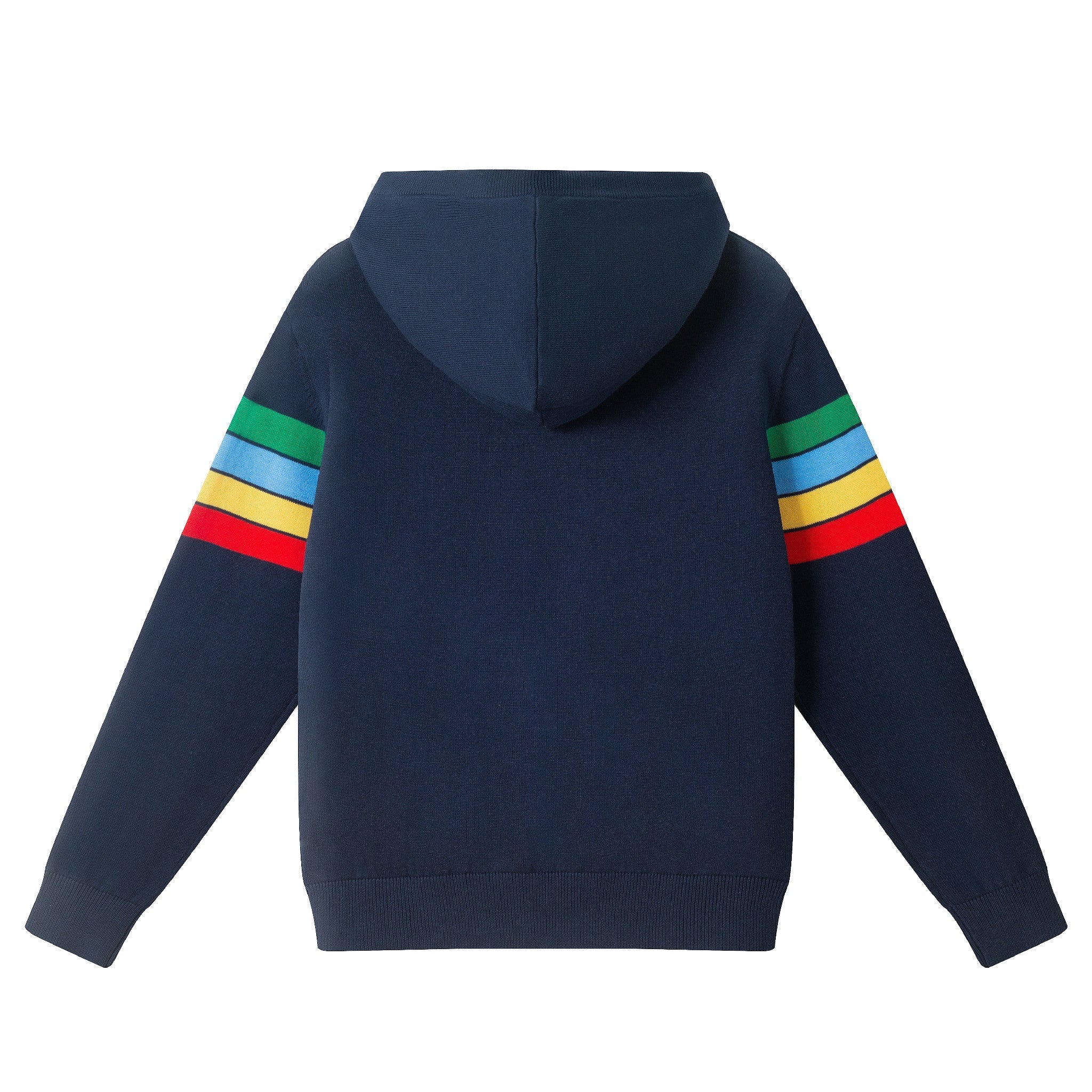 Big Kids Hooded Striped Sweater W/multi Stripe | Navy