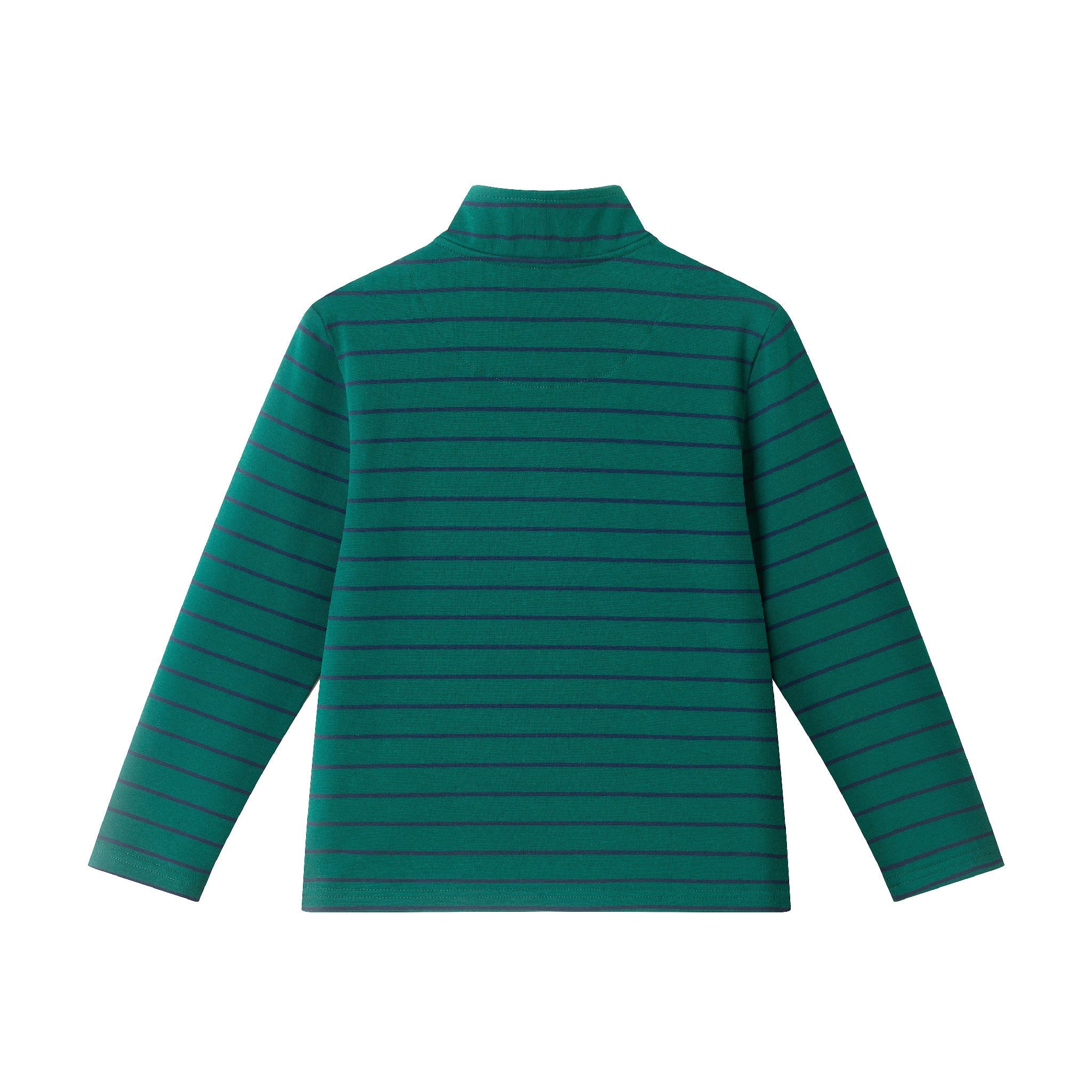 Kids Quarter Zip Stripe Pullover | Green Stripe