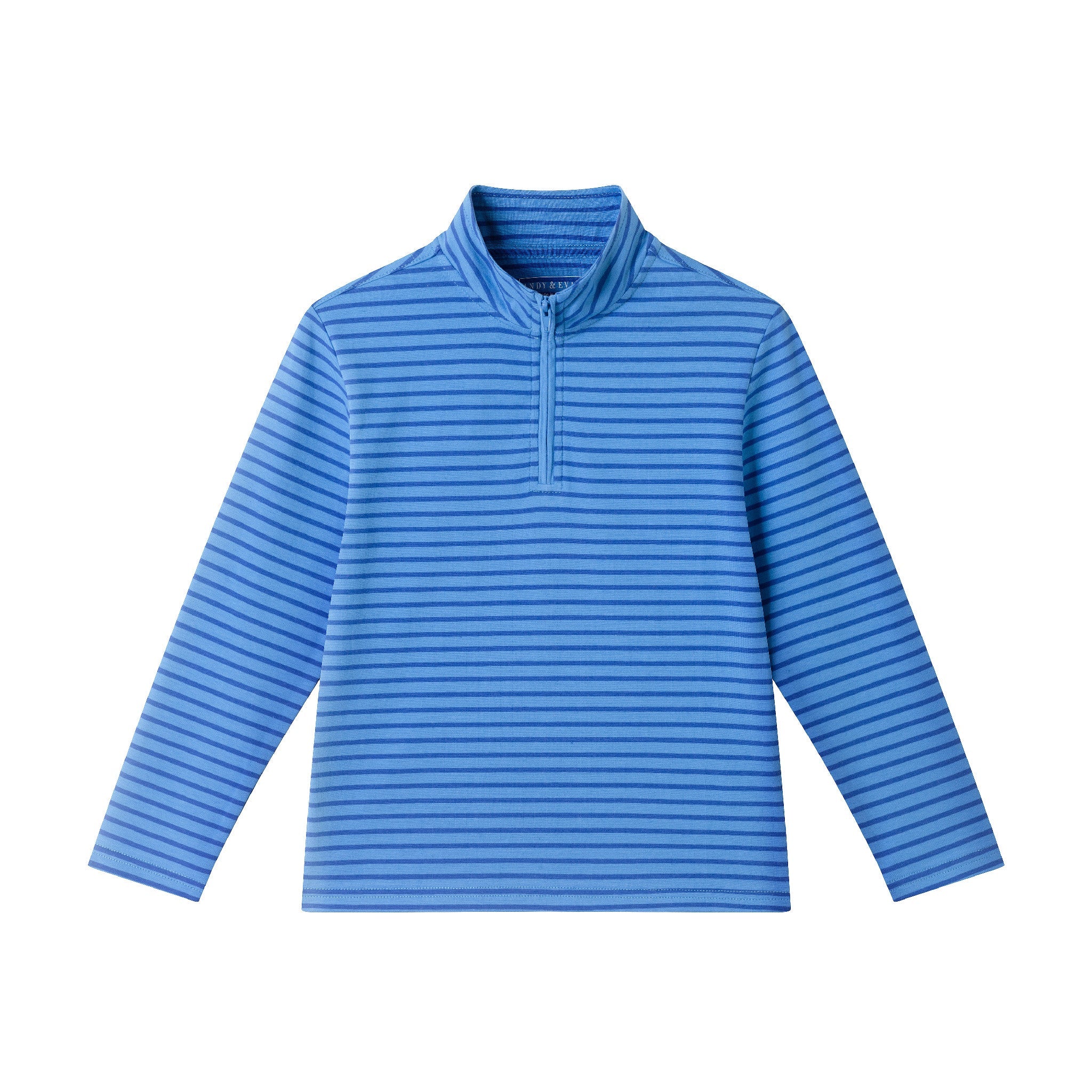 Kids Quarter Zip Stripe Pullover | Blue Stripe