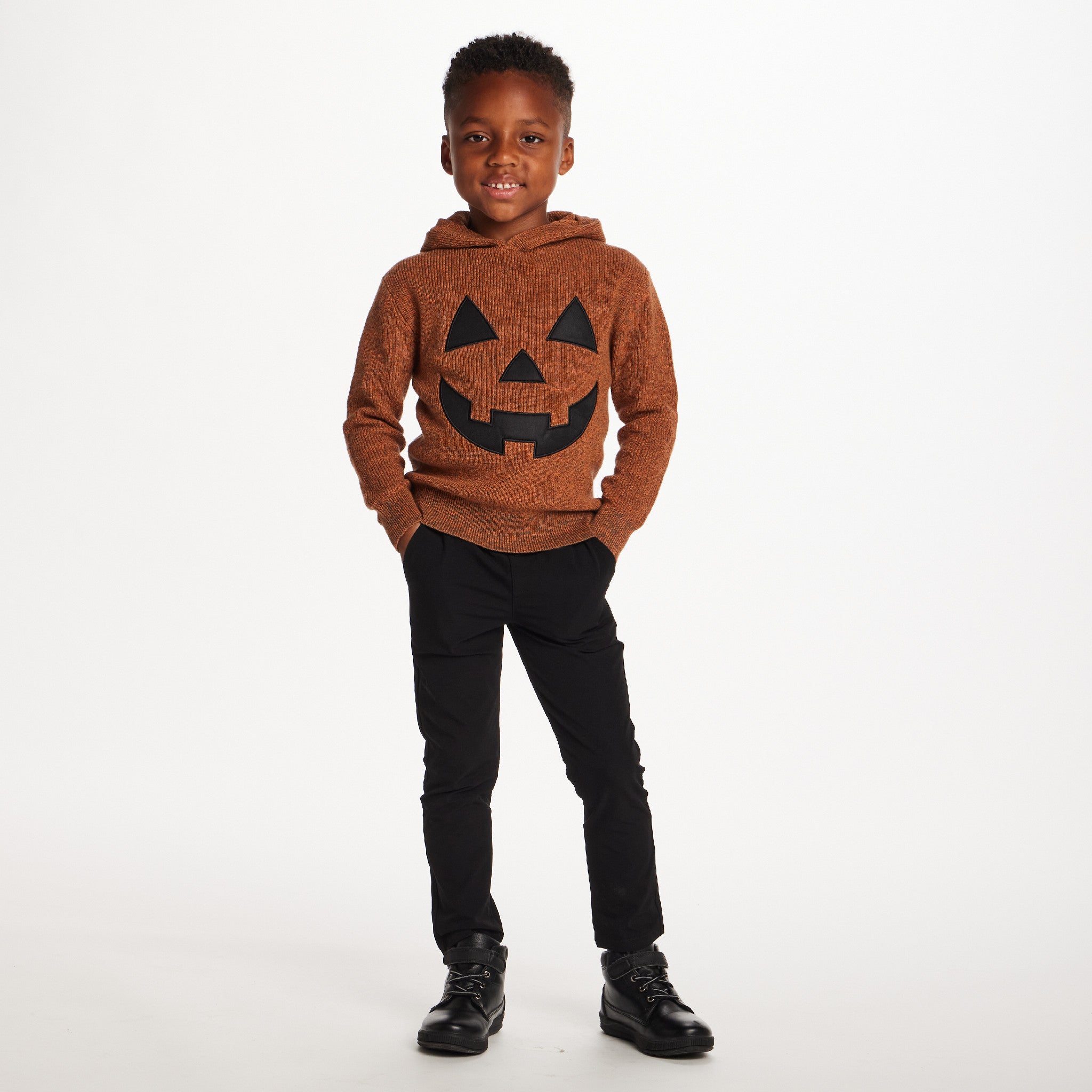 Kids Hooded Sweater | Orange Pumpkin