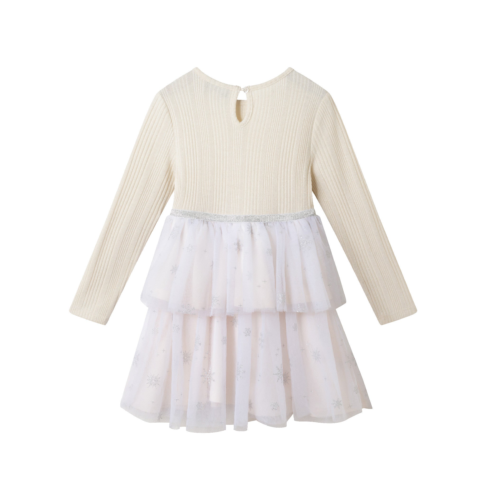 Kids Tulle Tiered Dress | White Snowflake