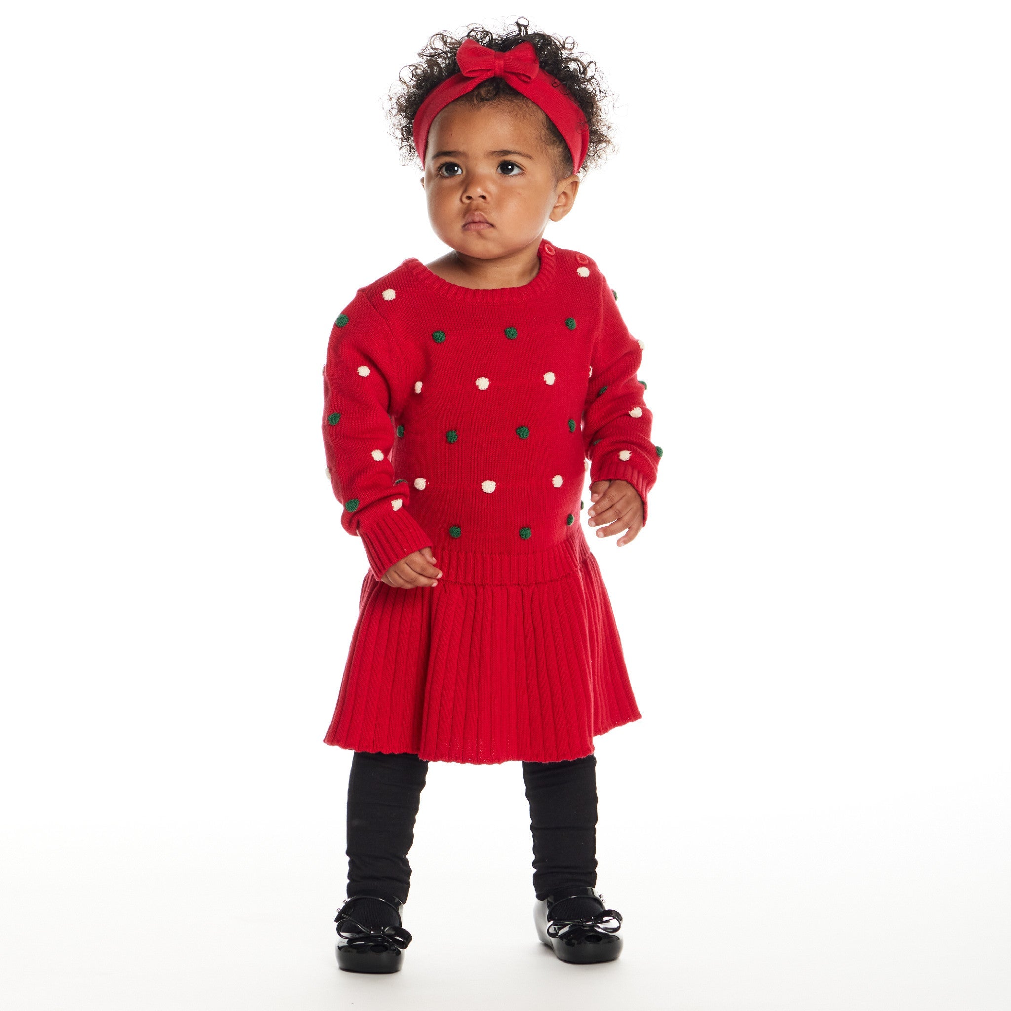 Infant Dress & Headband Set | Festive Dot