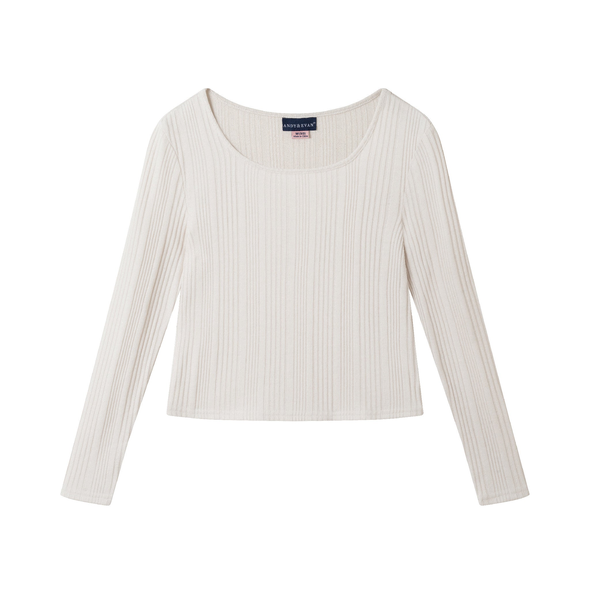 Big Kids Ribbed Top & Houndstooth Skirt Set | Ivory & Pink