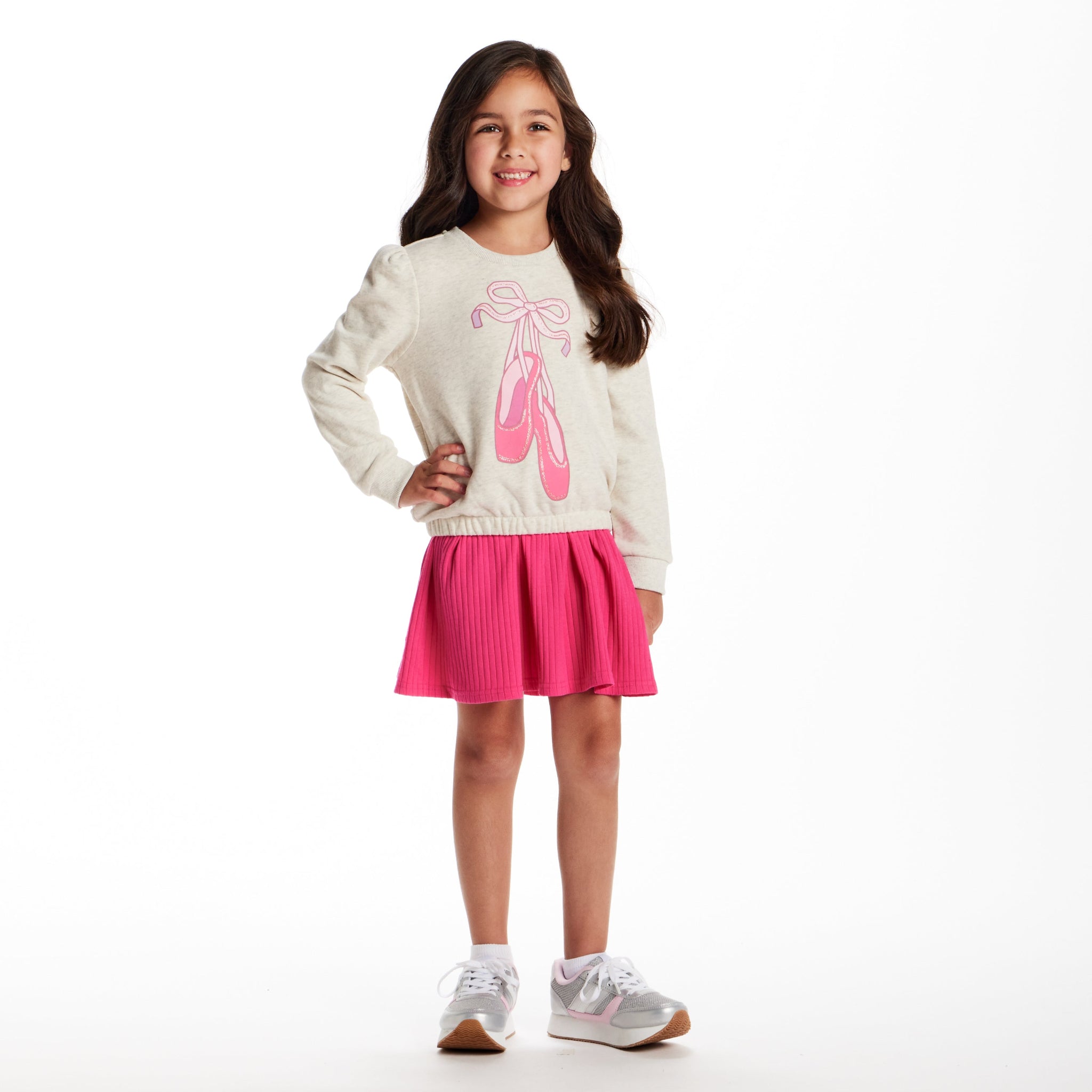 Girls Sweatshirt & Dress Set | Pink Ballerina