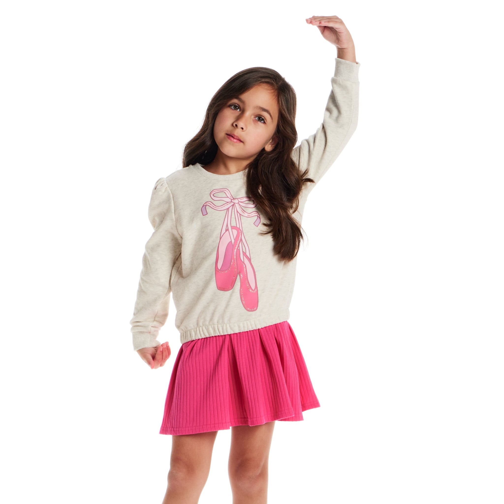 Girls Sweatshirt & Dress Set | Pink Ballerina