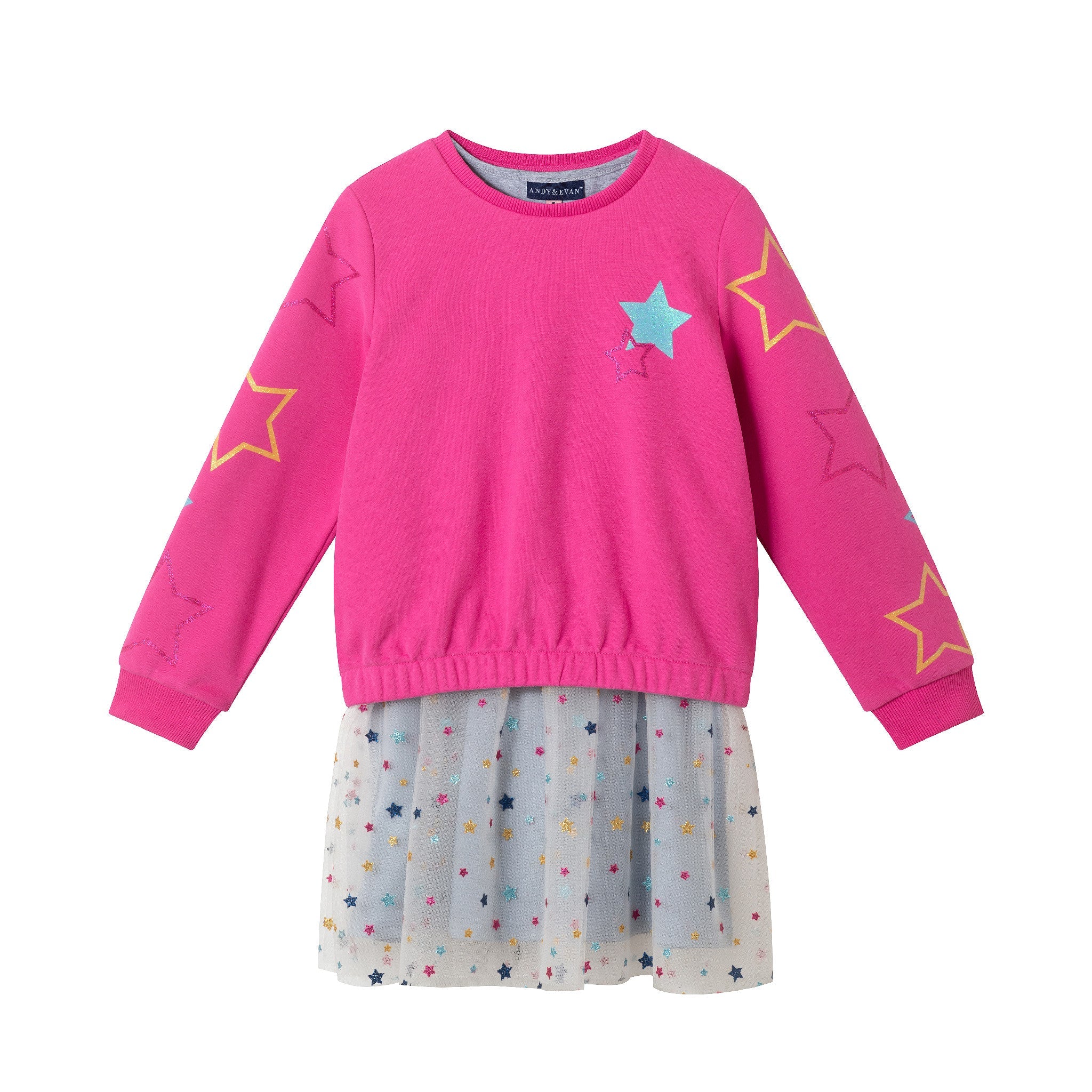 Kids Sweatshirt & Dress Set | Pink Star