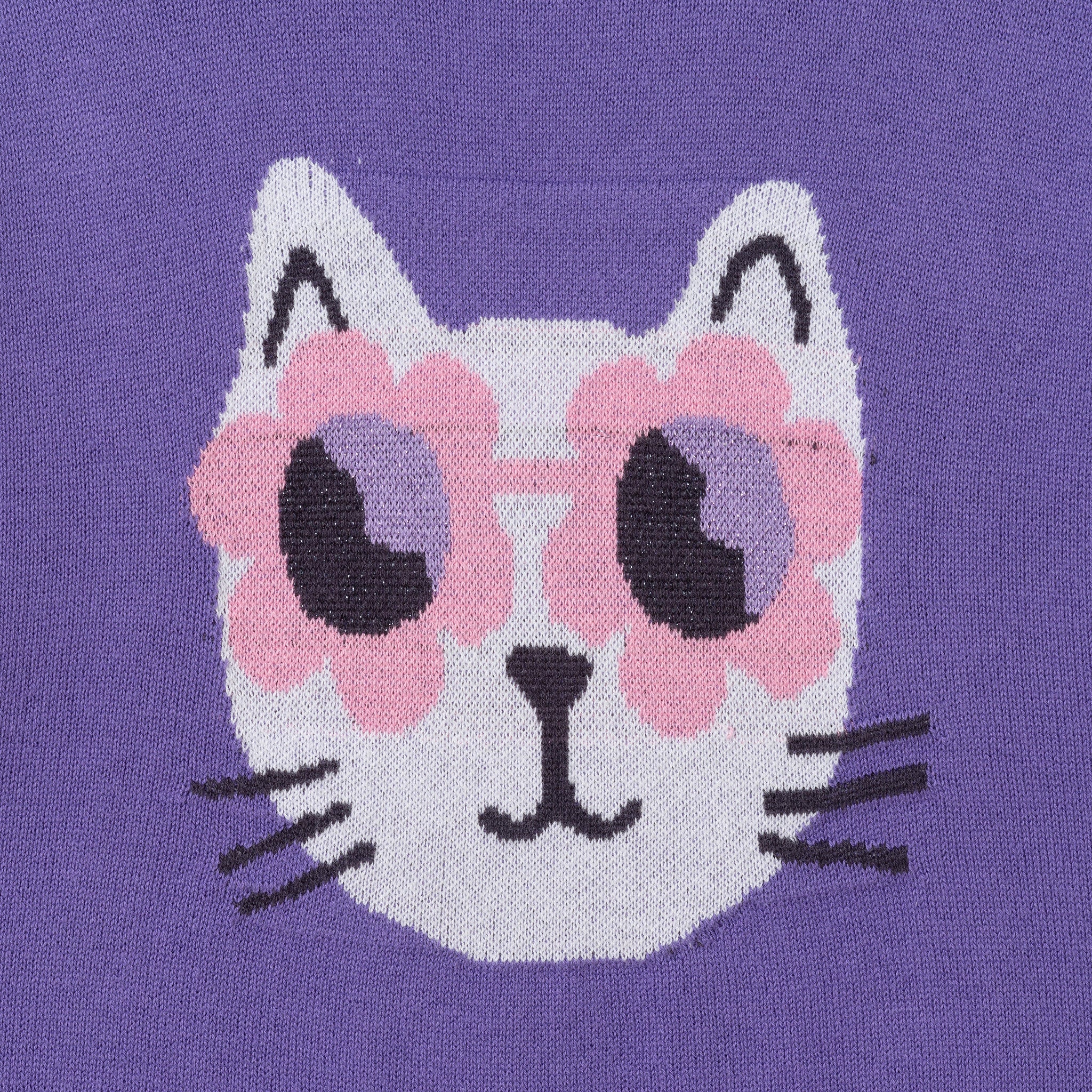 Kids Sweater & Legging Set | Purple Kitty Sunglasses