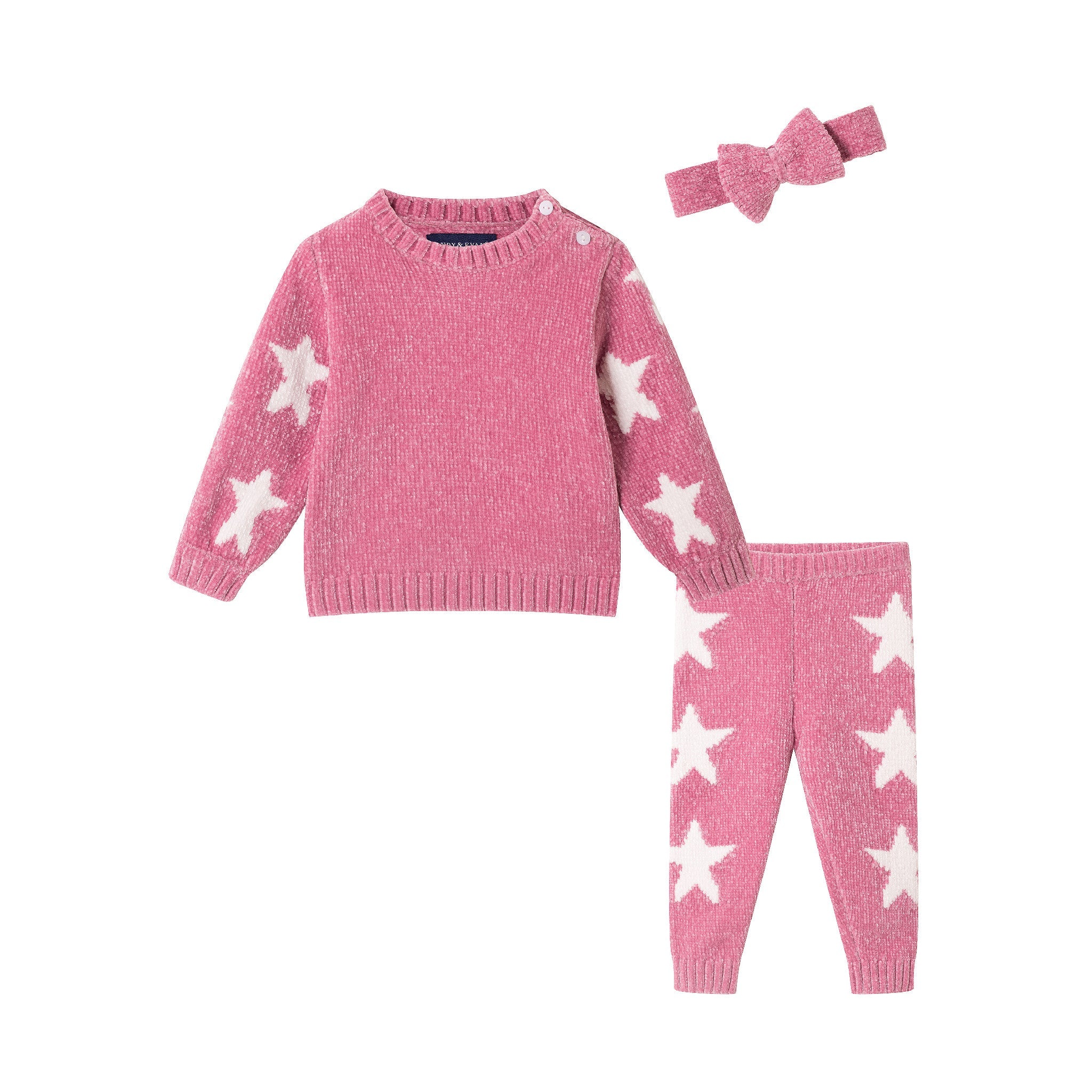 Infant Sweater & Headband Set | Pink Stars