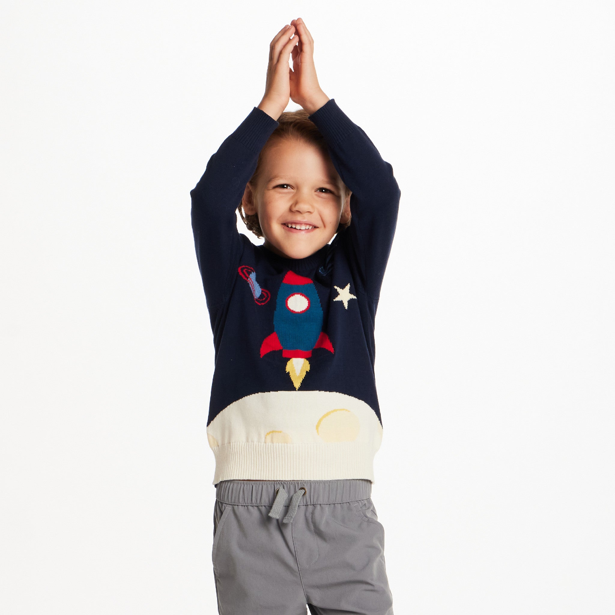 Kids Graphic Sweater | Rocket Ship