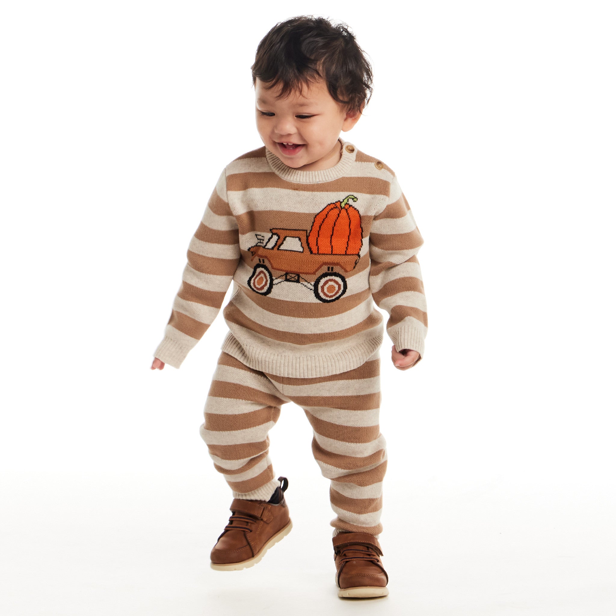 Infant Pumpkin Truck Sweater & Jogger Set | Pumpkin Truck