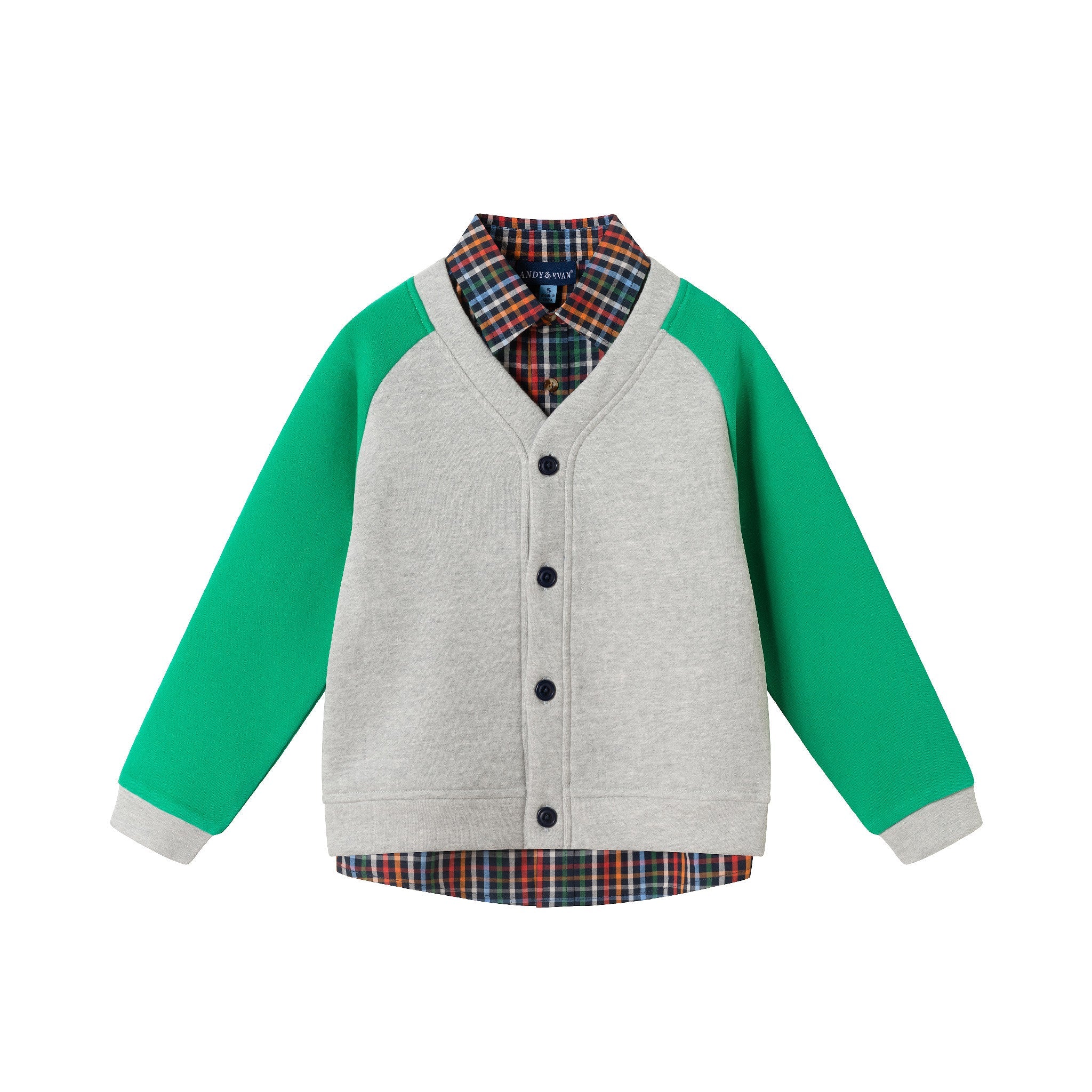 Kids Buttondown & Twill Pant Set | Grey Cardigan