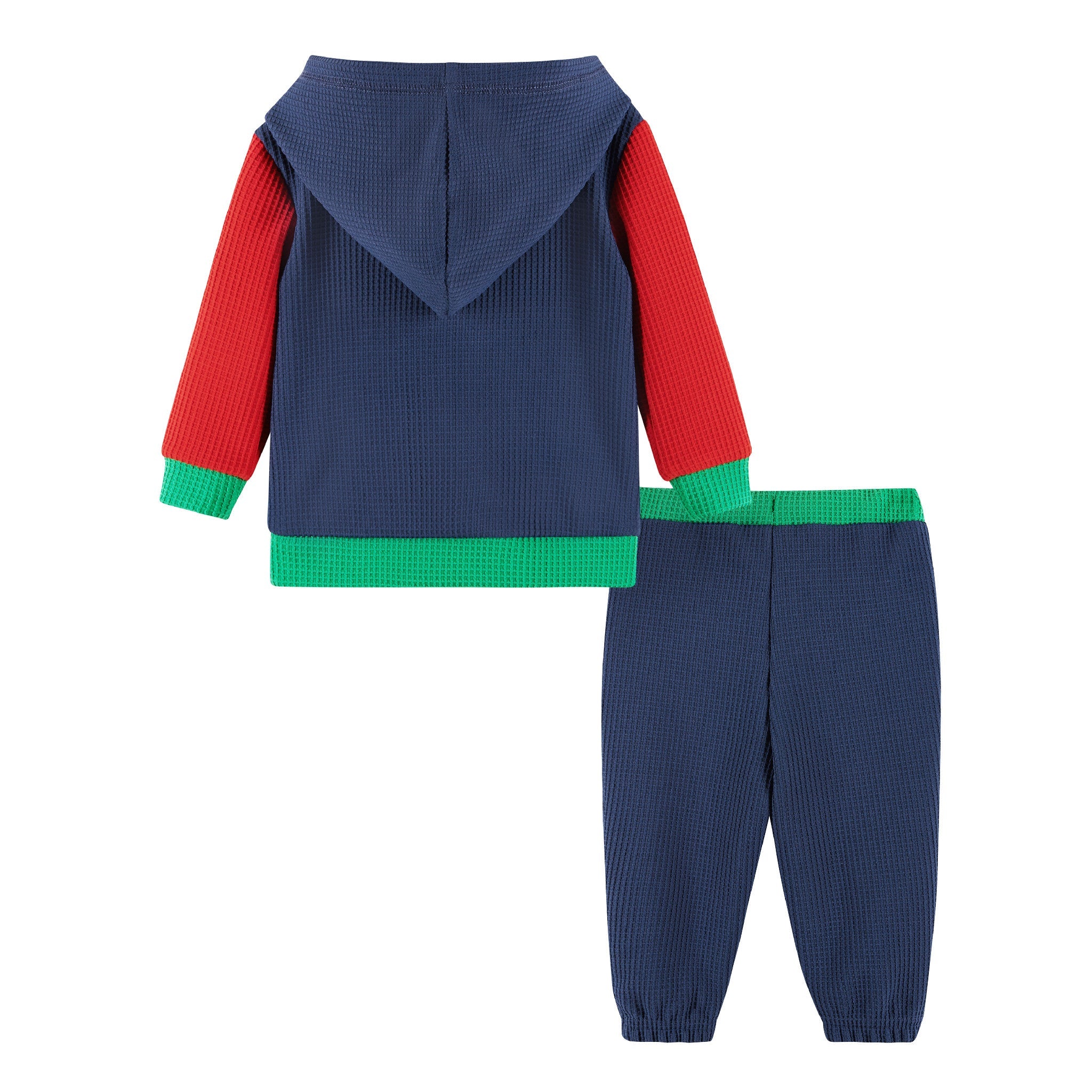 Infant Hooded Lounge Set | Navy Waffle