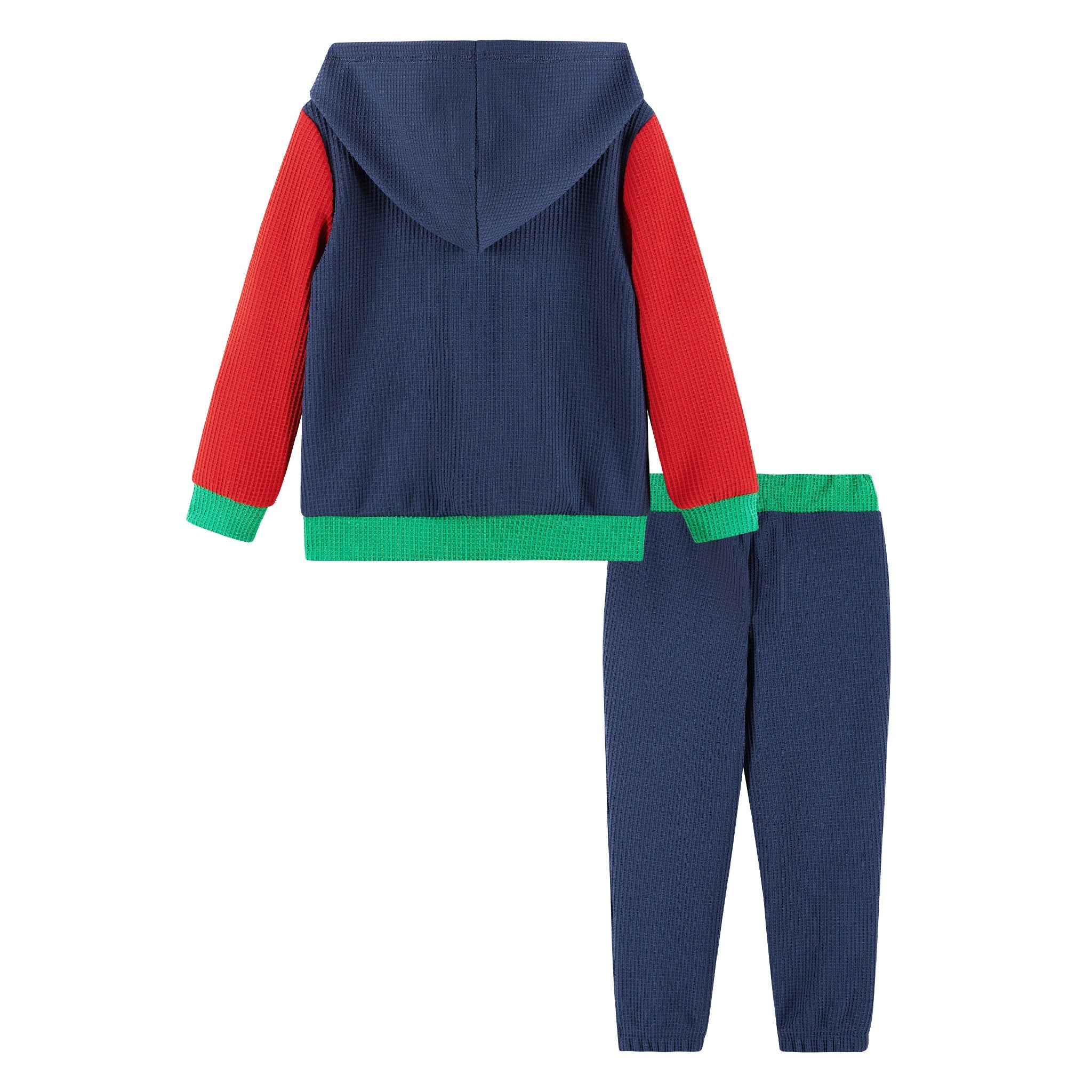 Kids Hooded Lounge Set | Navy Waffle