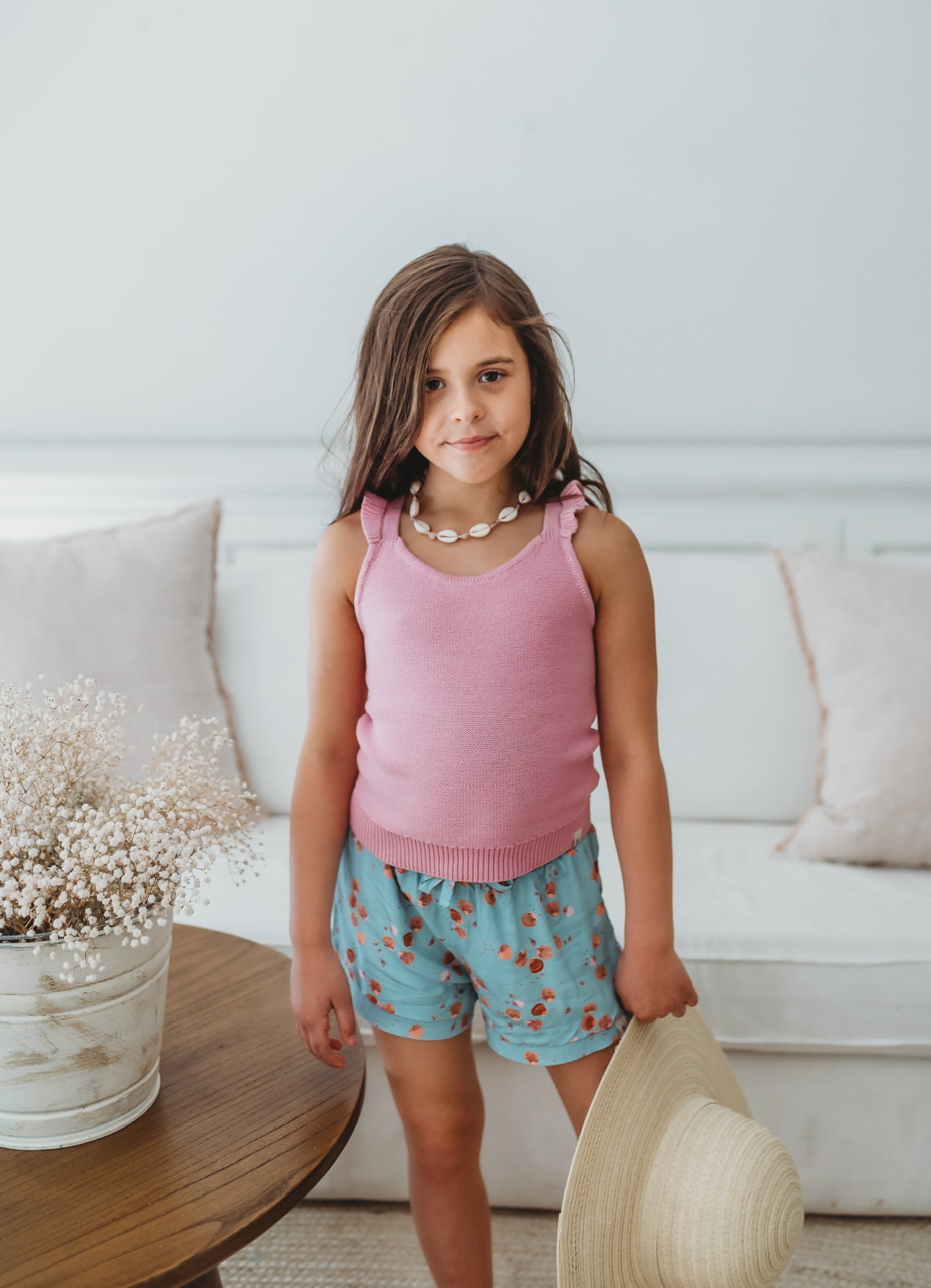 Girls Sunset Petal Knit Tank