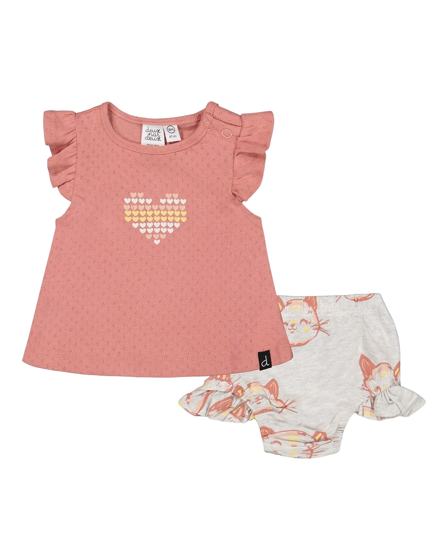 Organic Pointelle Knit Top And Bloomers Set Old Rose