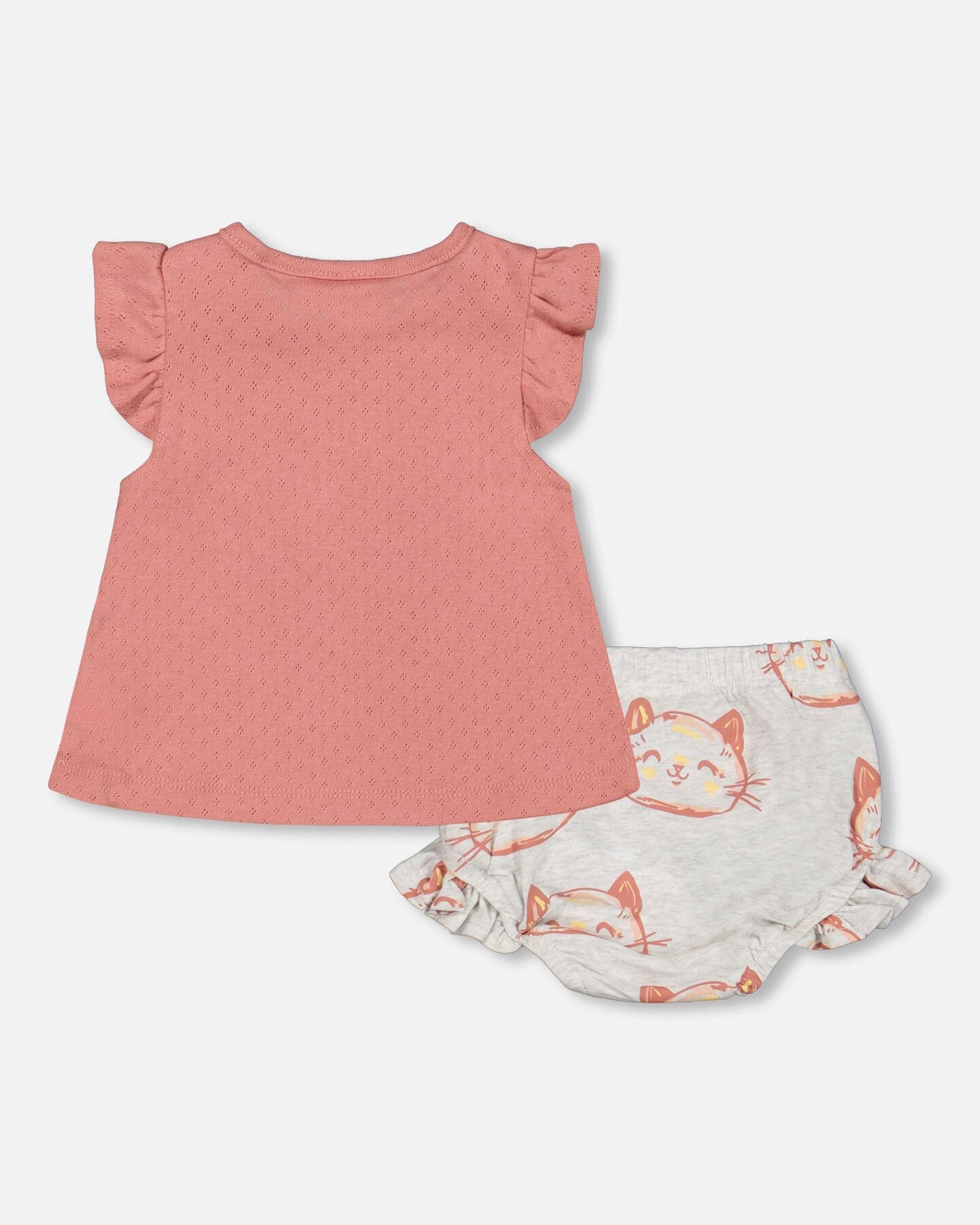 Organic Pointelle Knit Top And Bloomers Set Old Rose