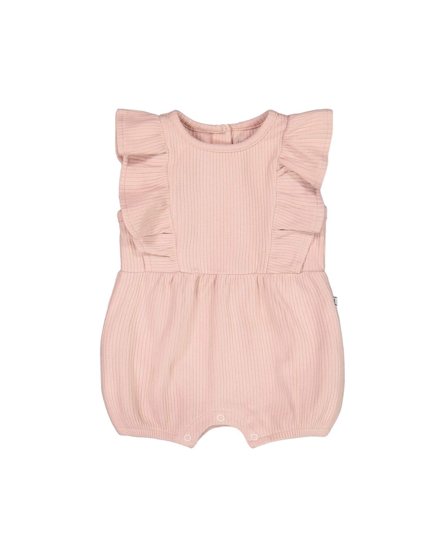 Organic Cotton Ribbed Romper Mellow Rose