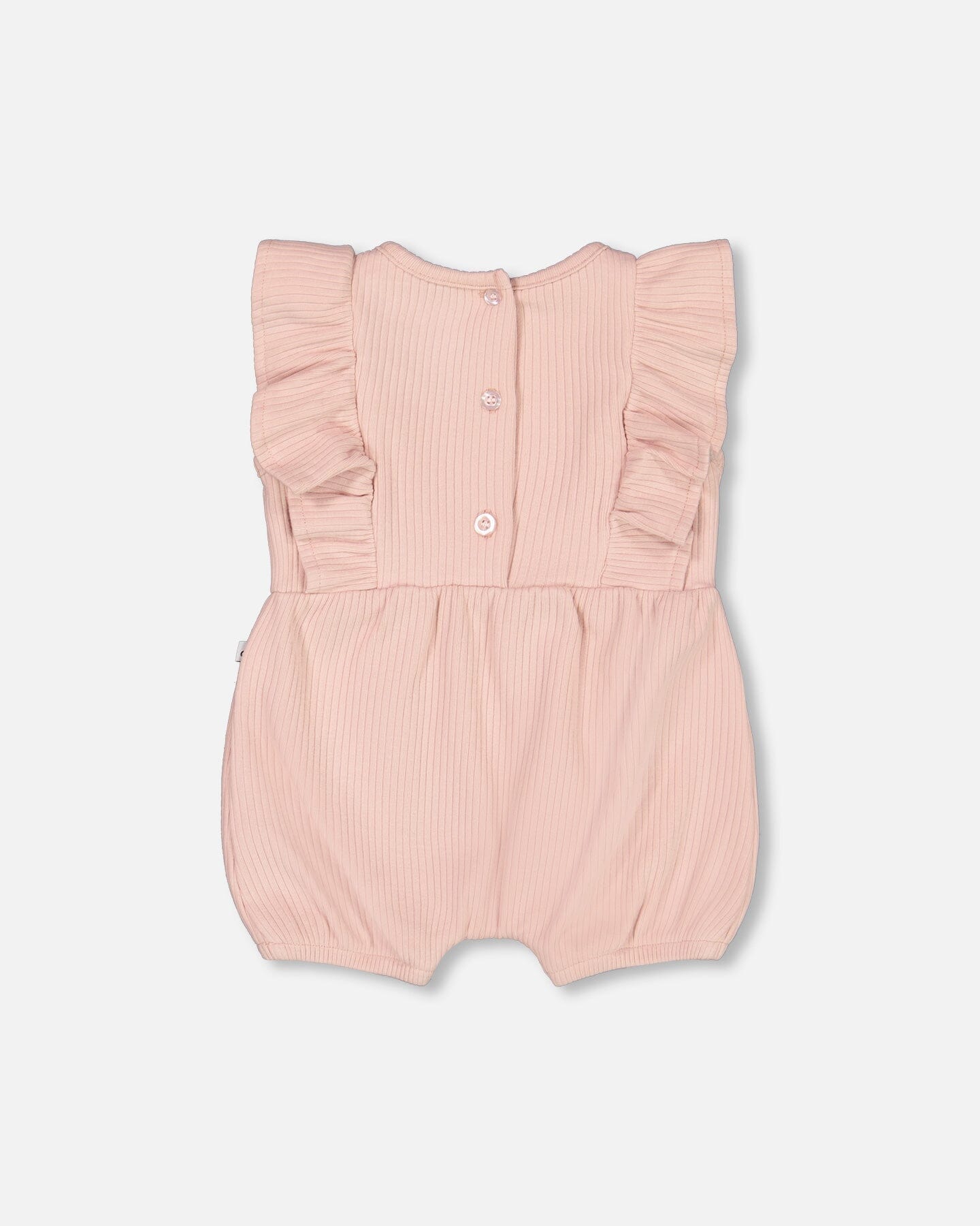 Organic Cotton Ribbed Romper Mellow Rose