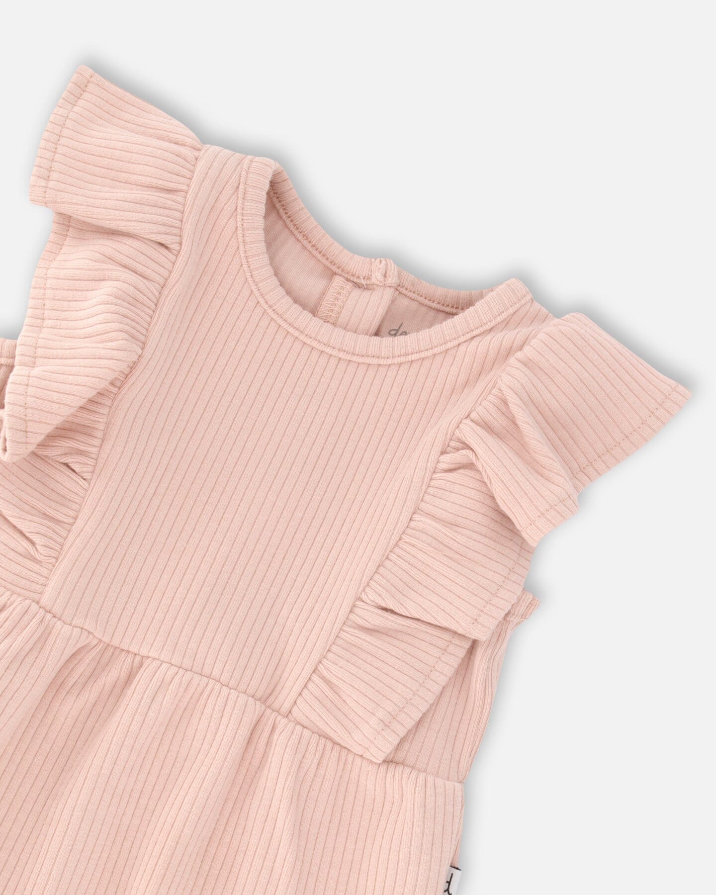 Organic Cotton Ribbed Romper Mellow Rose