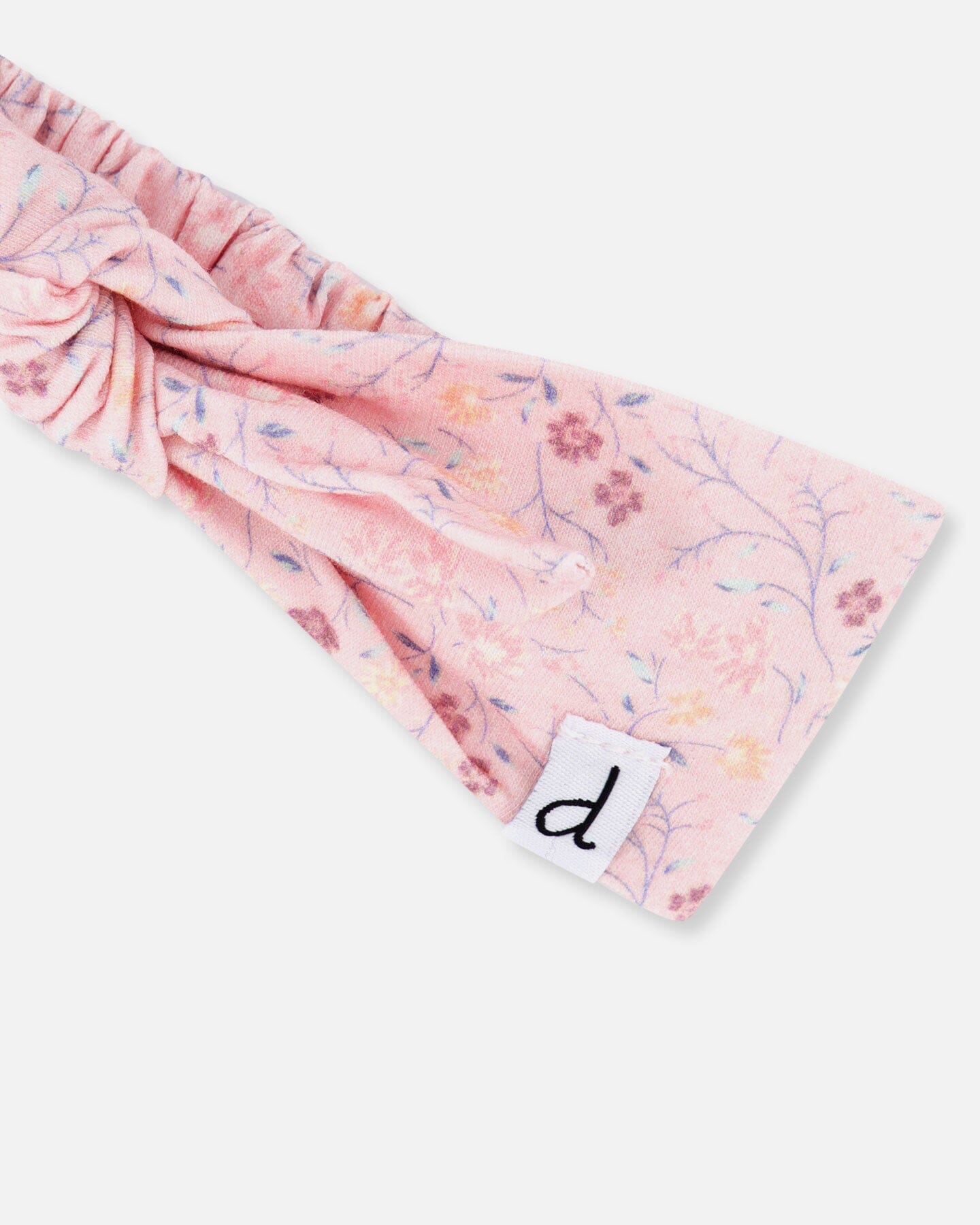 Organic Cotton Headband Printed Pink Small Flower