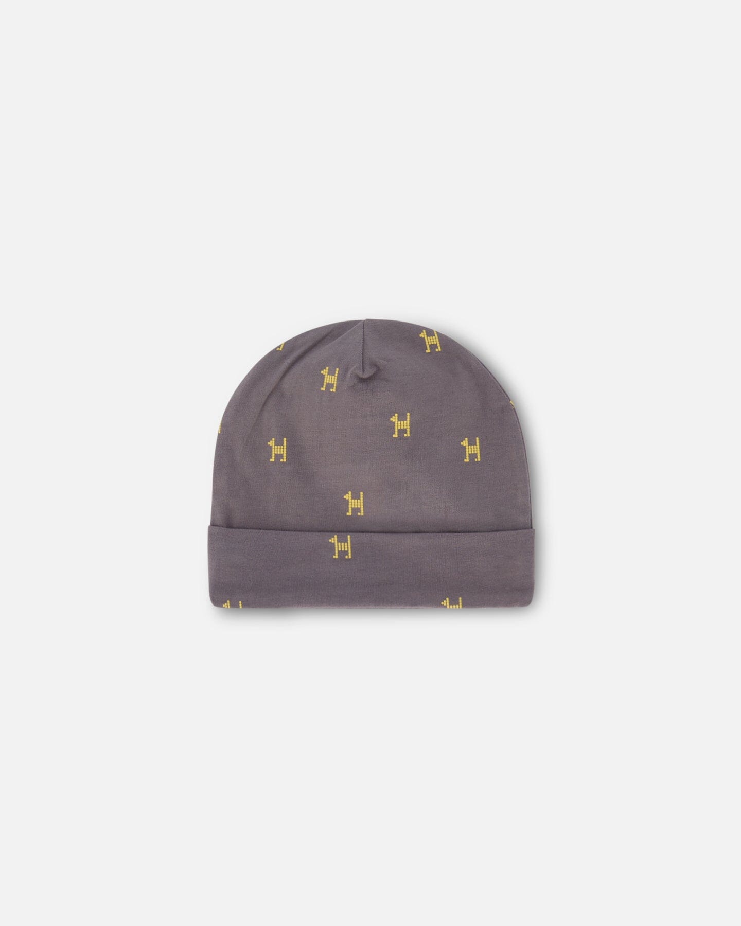 Organic Cotton Hat Dark Grey With Printed Pixel Dog