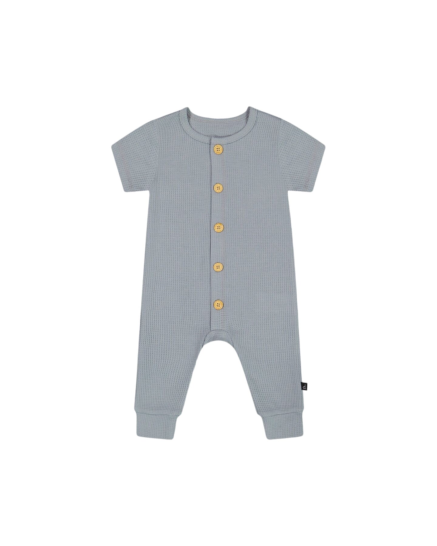 Waffle Cotton Jumpsuit Blue Gray