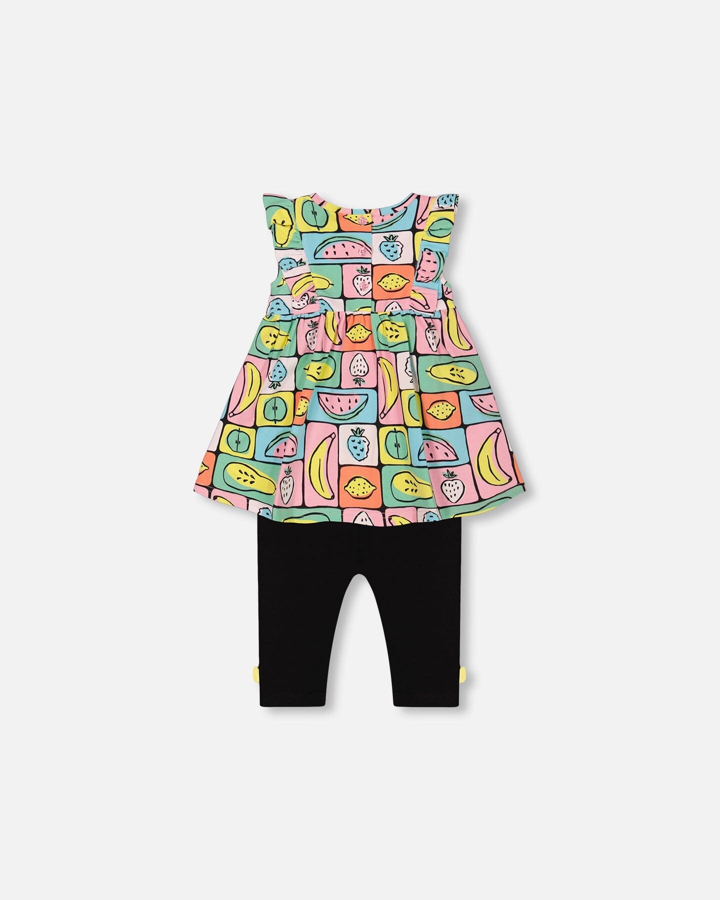 Organic Cotton Jersey Tunic And Capri Set Printed Fruits Square