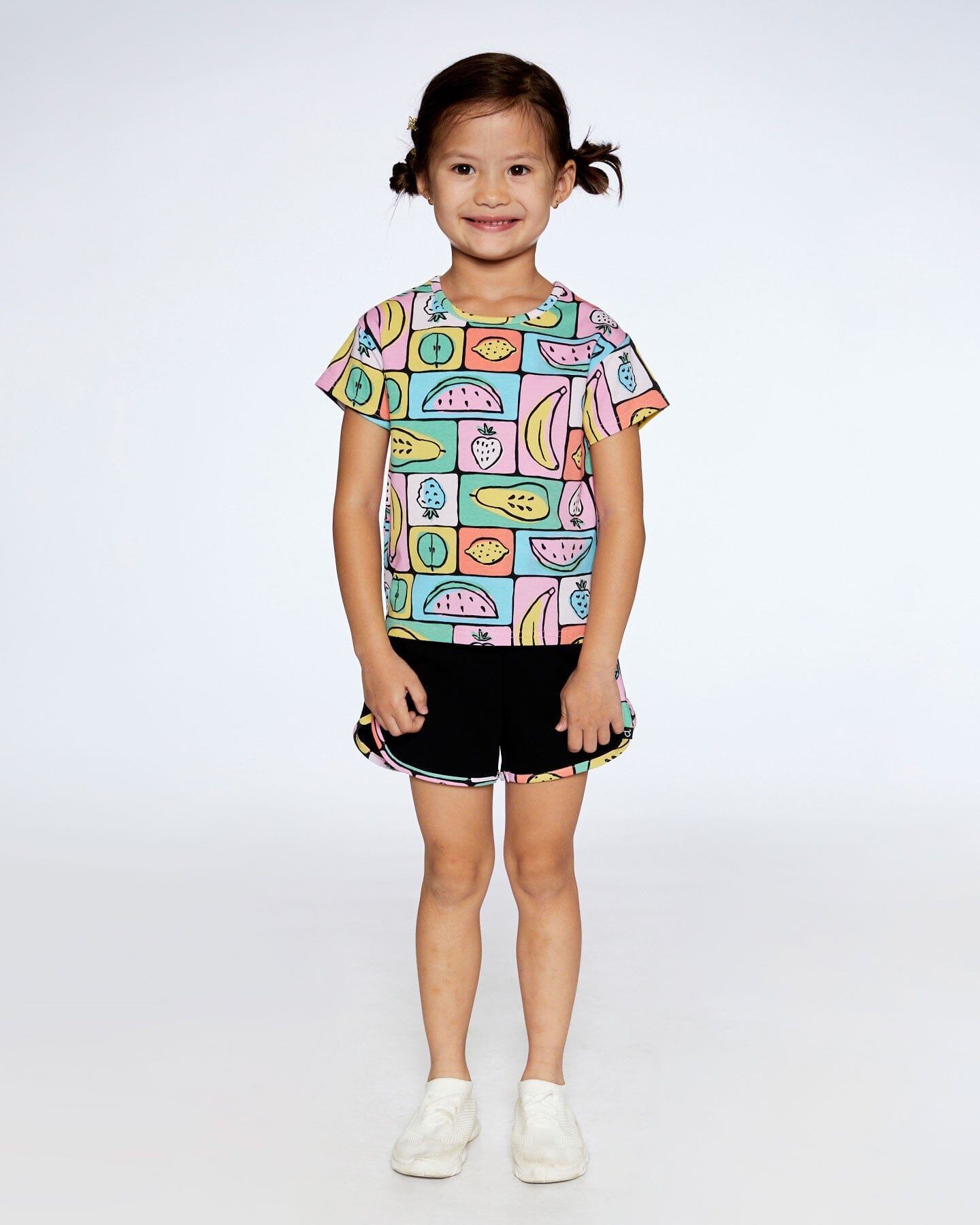 Organic Cotton Jersey Top Printed Fruits Square