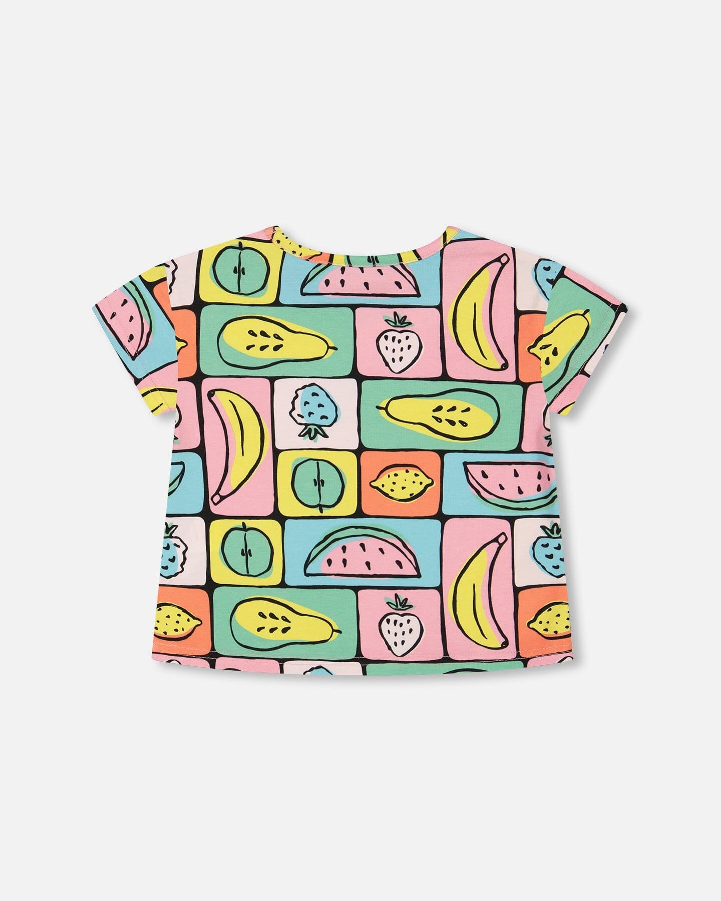 Organic Cotton Jersey Top Printed Fruits Square