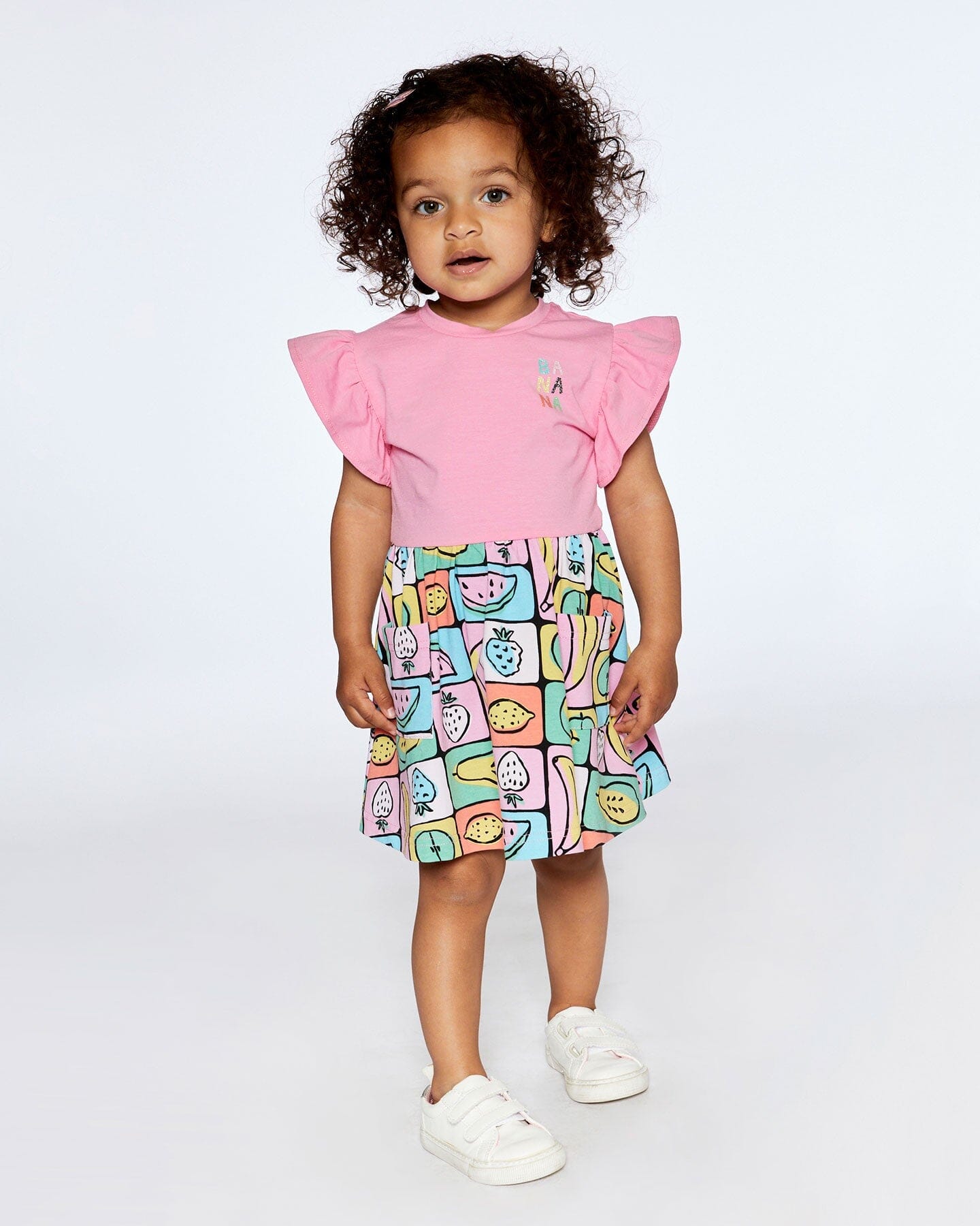 Organic Cotton Jersey Bi-dress Printed Fruits Square