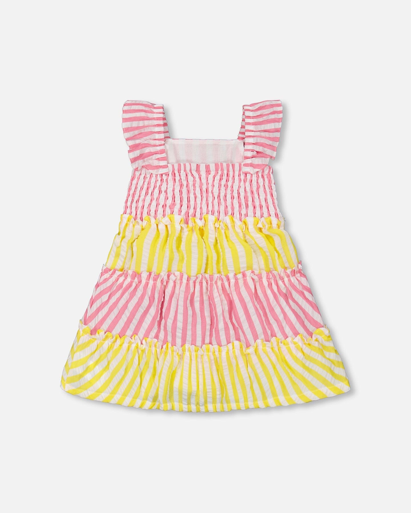 Striped Seersucker Dress Bubble Gum Pink