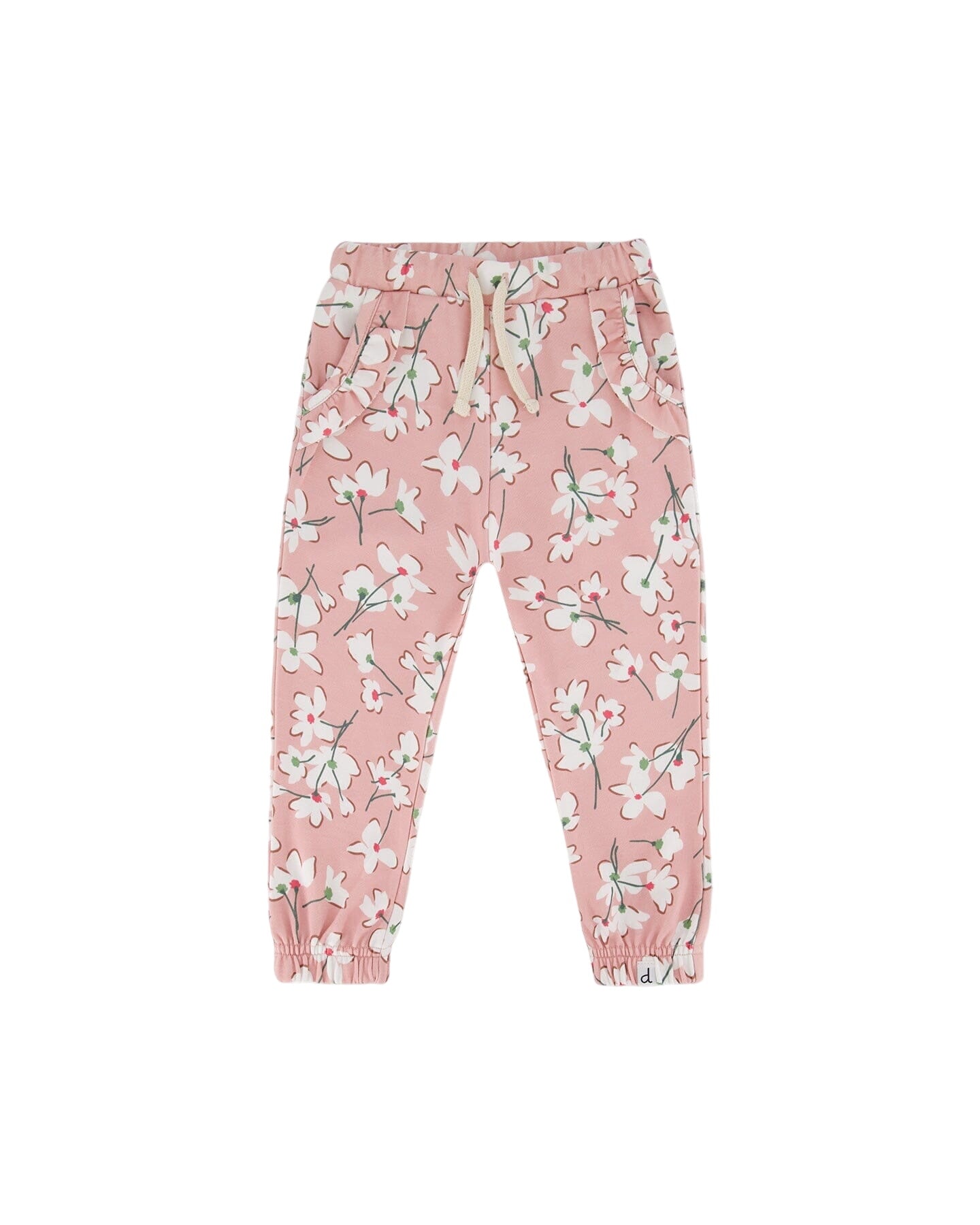 French Terry Sweatpant Pink Jasmine Flower Print