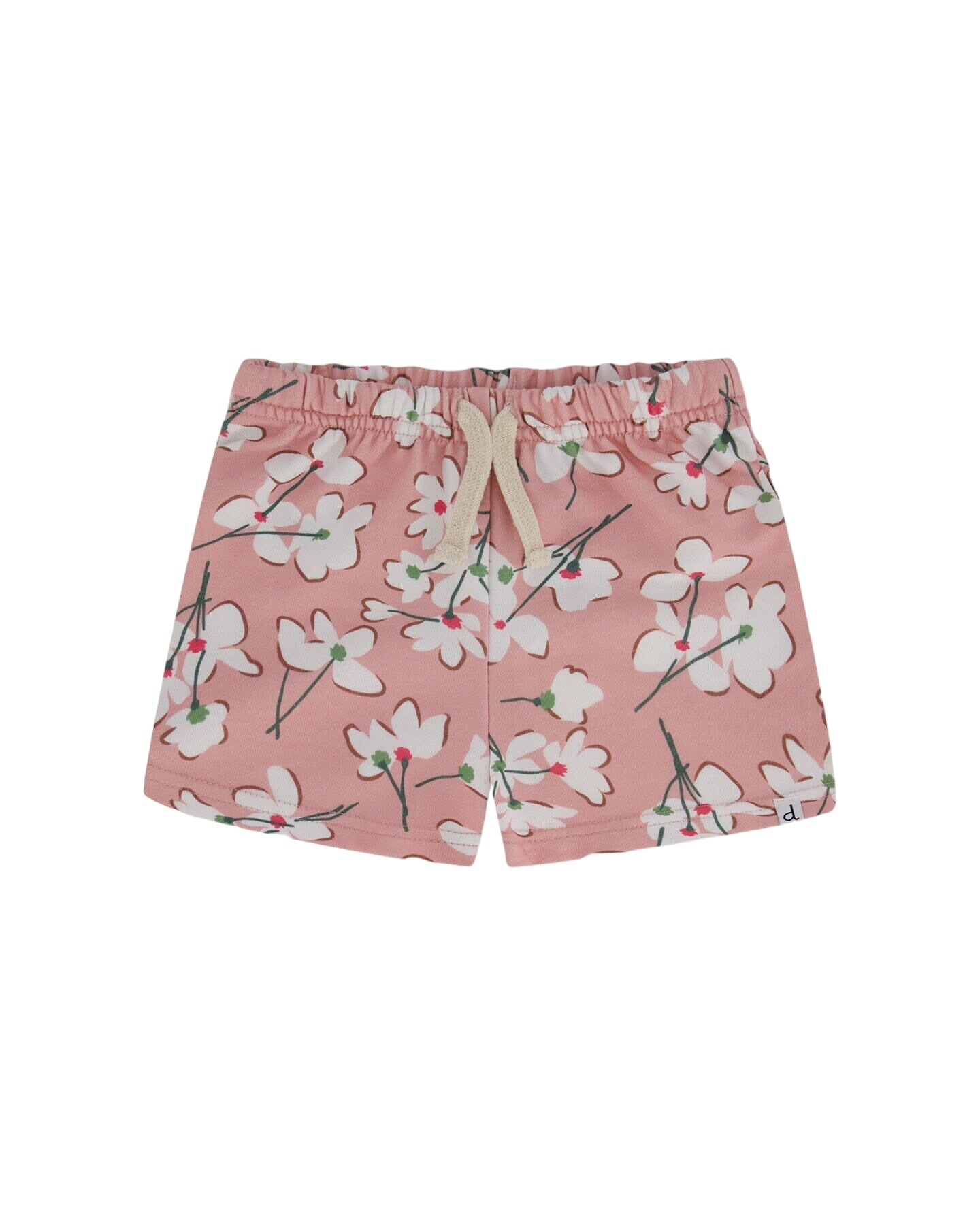 French Terry Short Pink Jasmine Flower Print