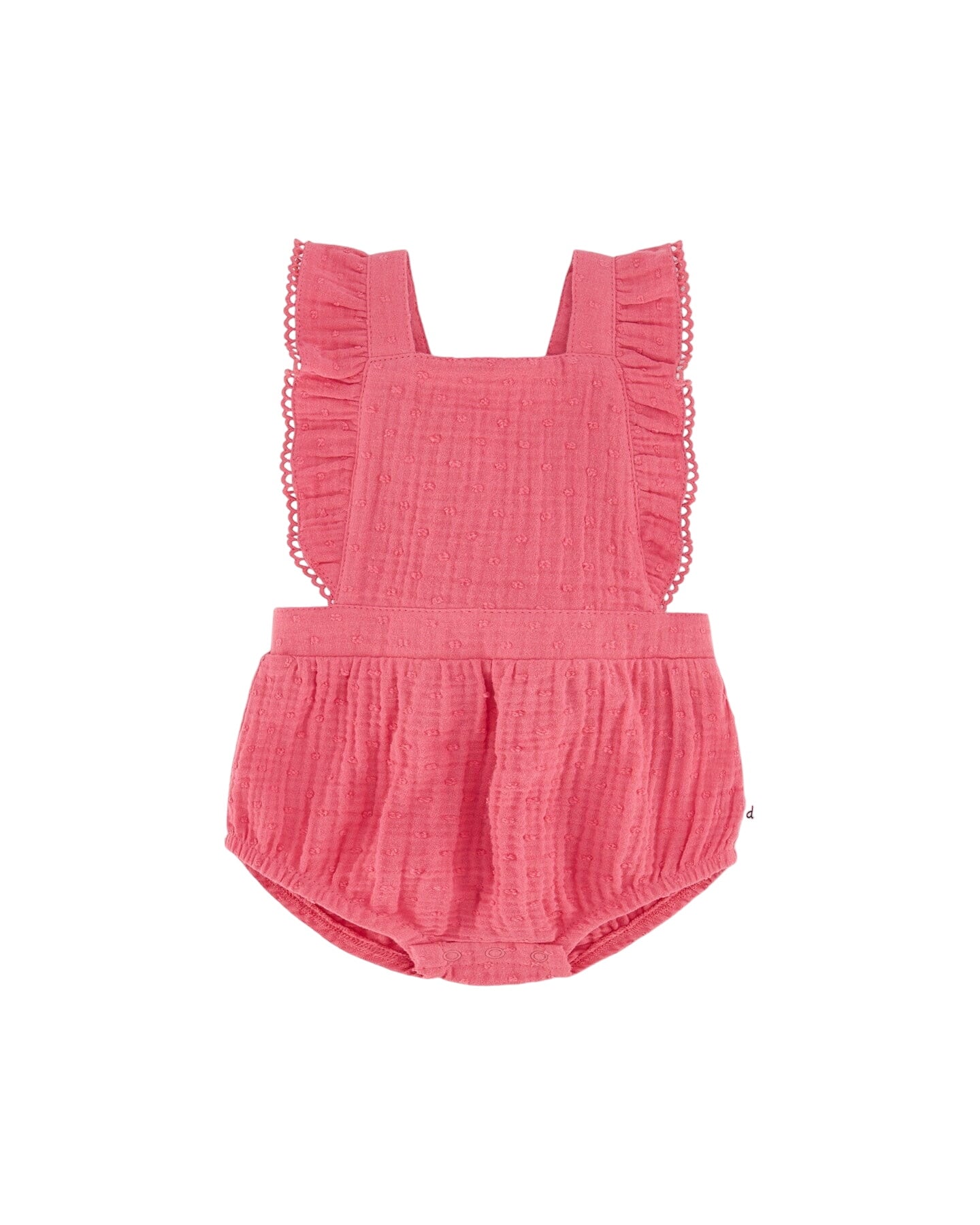 Muslin Ruffle Romper Cherry