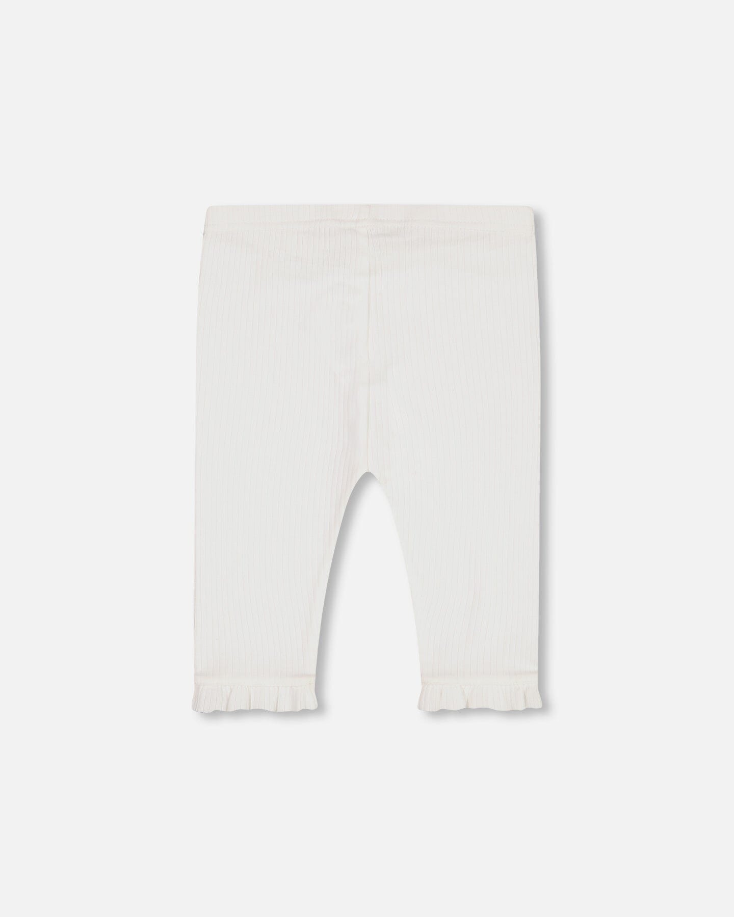 Rib Capri Legging With Frill Off White