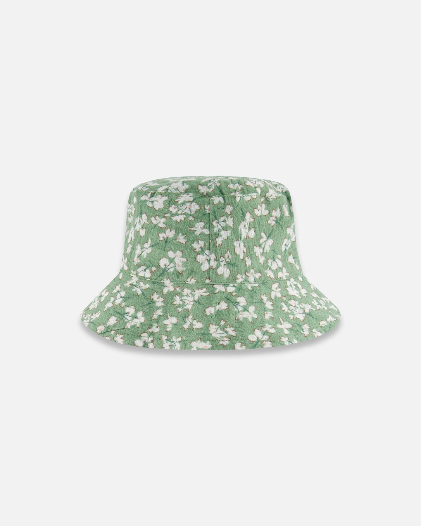 Muslin Bucket Hat Green Jasmine Flower Print