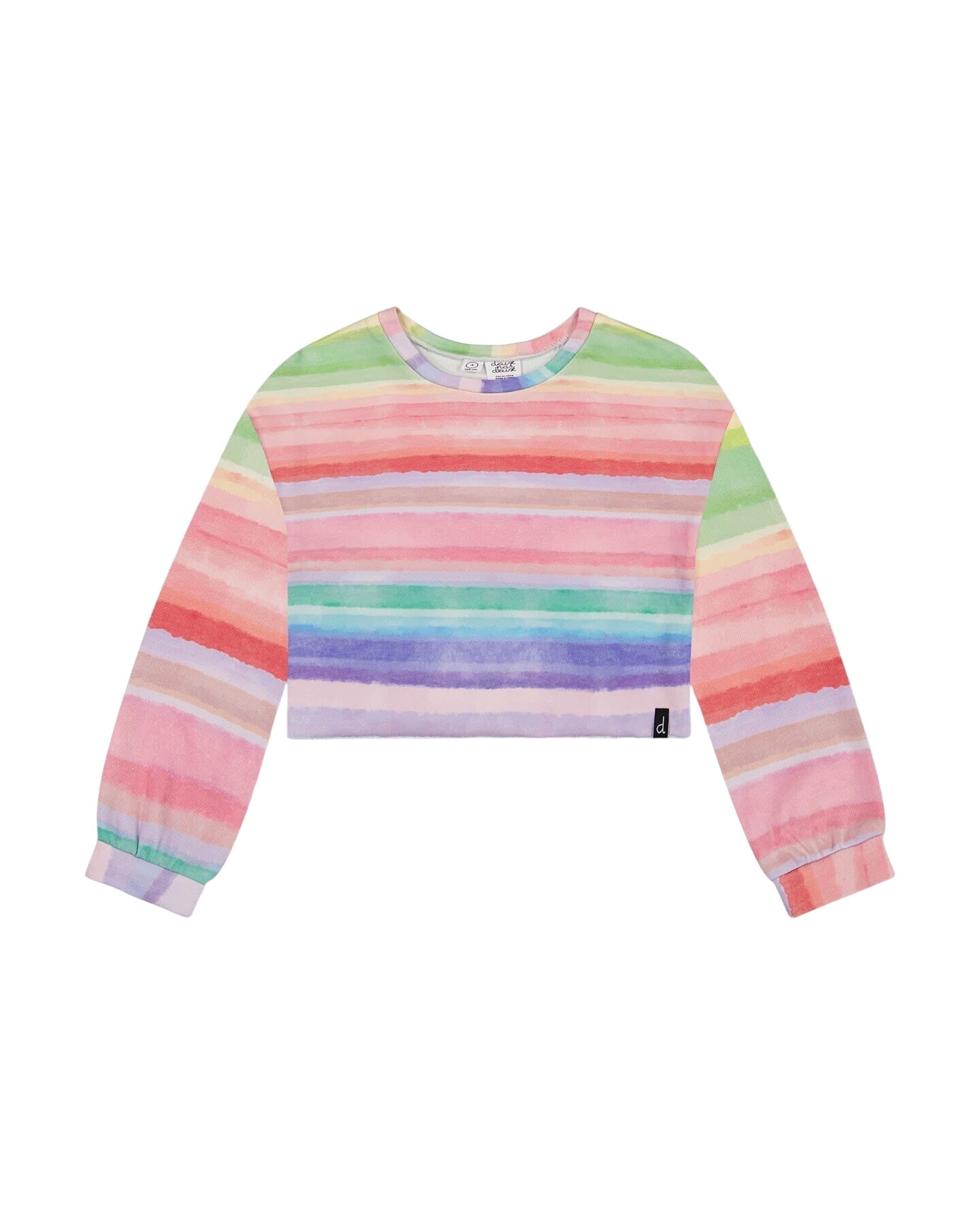 French Terry Sweatshirt Rainbow Stripe