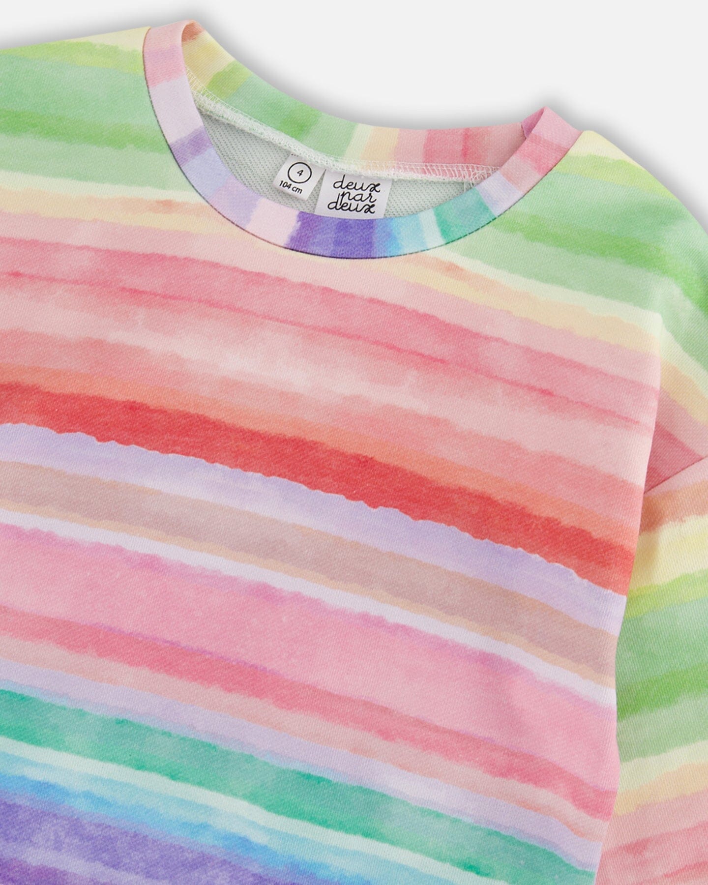 French Terry Sweatshirt Rainbow Stripe