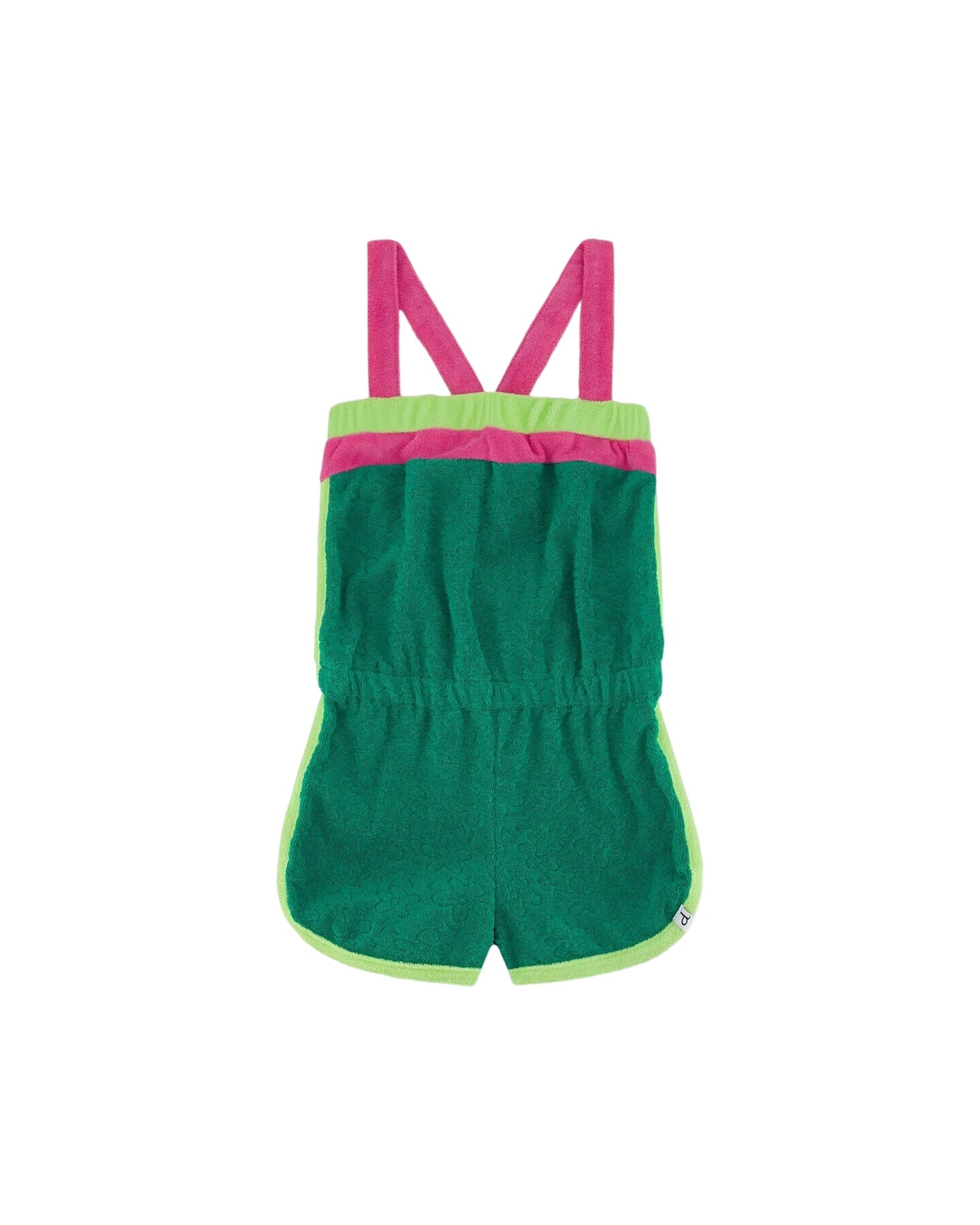 Jacquard Terry Cloth Romper Kelly Green