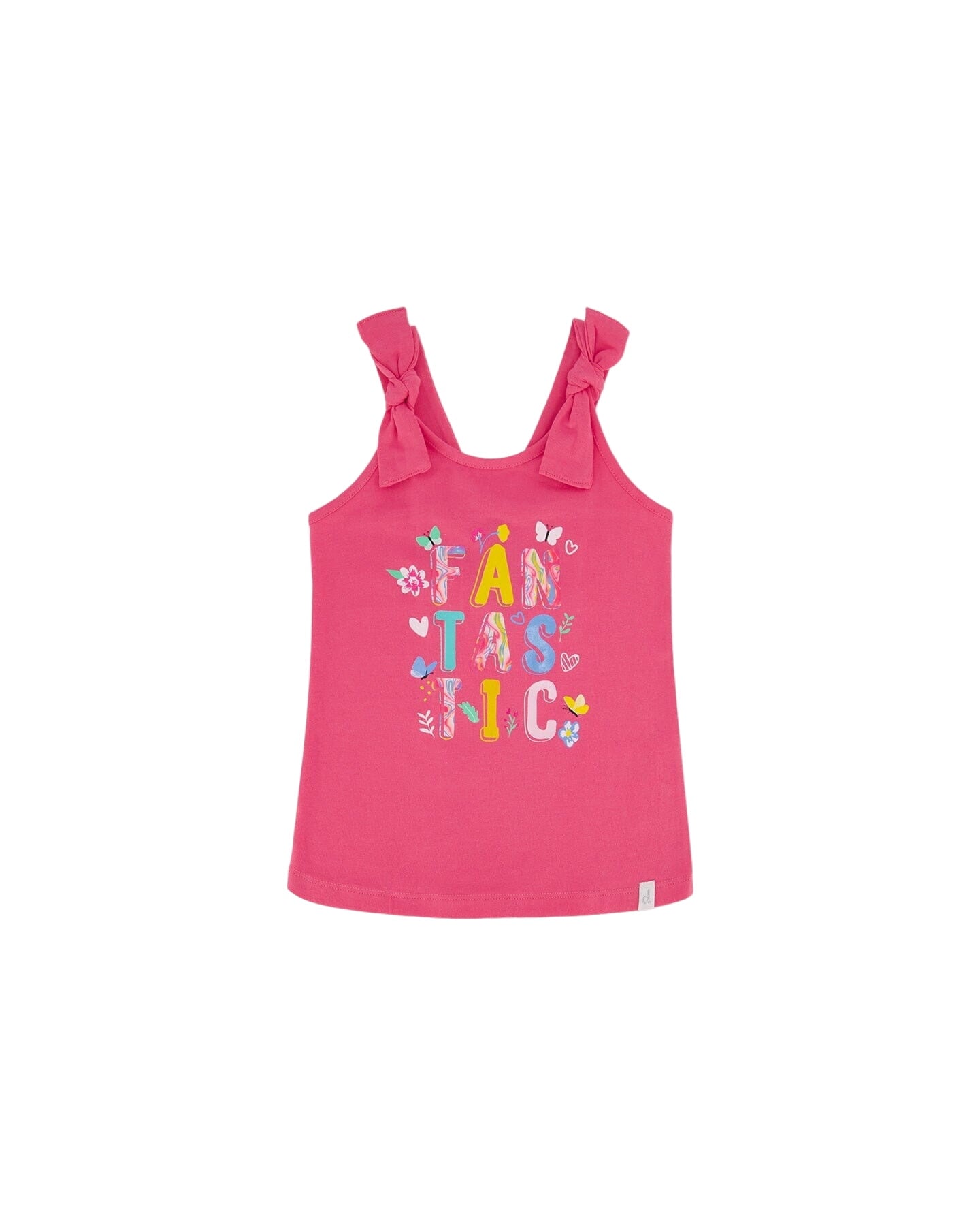 Organic Cotton Tank Top With Print Candy Pink