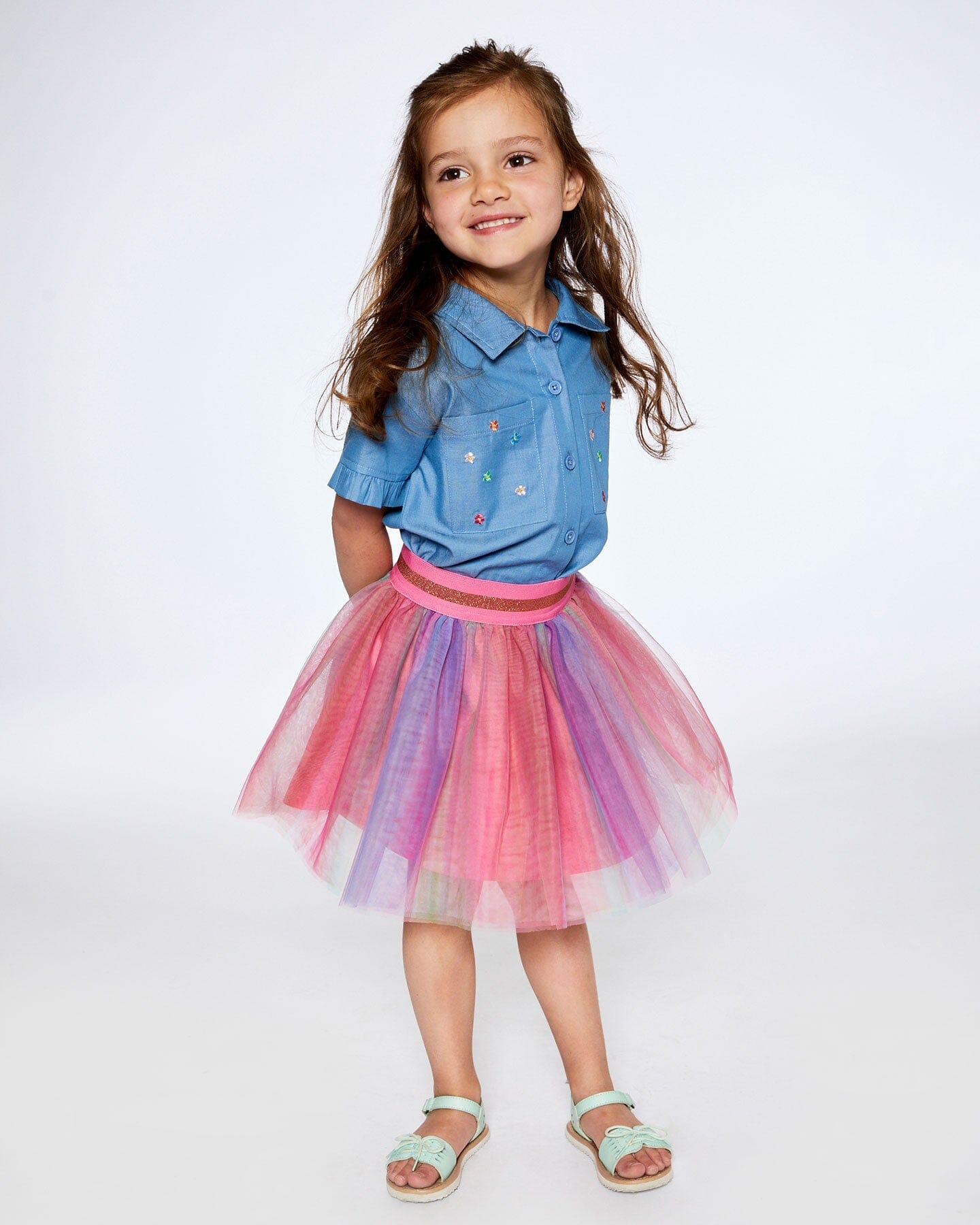 Tulle Skirt Rainbow Stripe