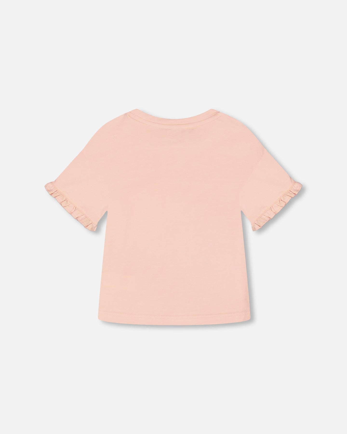 Organic Cotton Top With Print And Frills Blush Pink