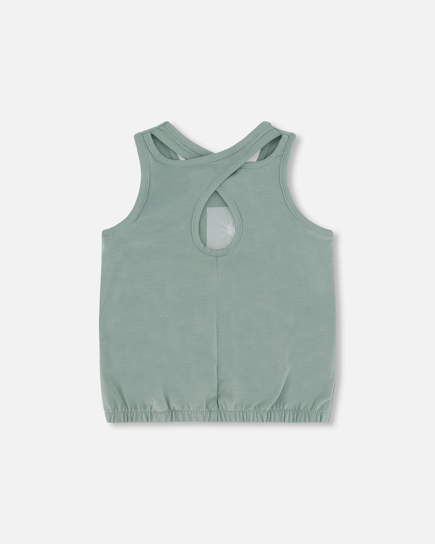 Organic Cotton Tank Top With Print Olive Green