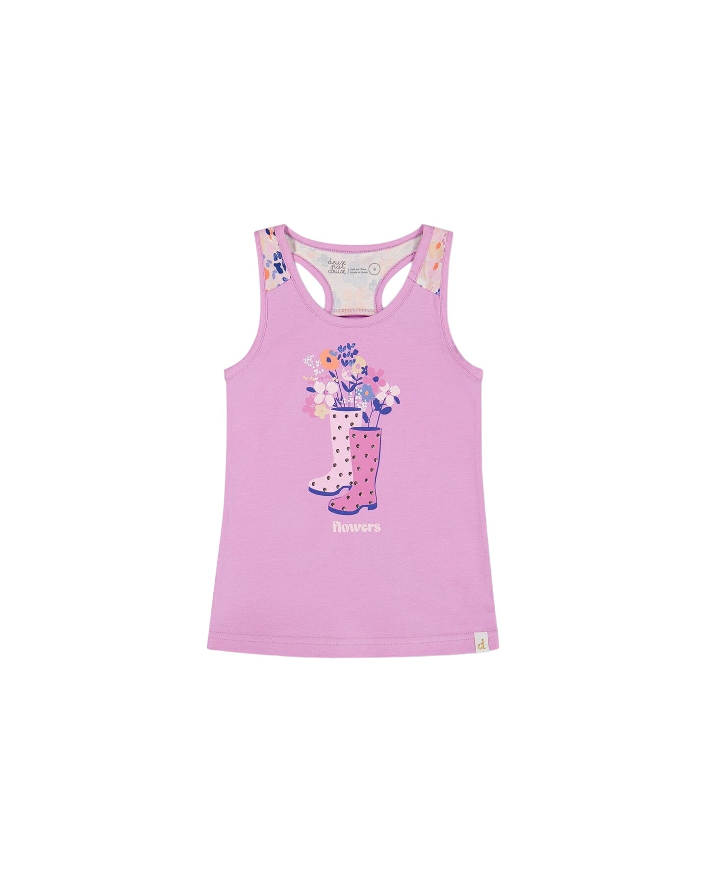 Organic Cotton Tank Top With Print Lavender