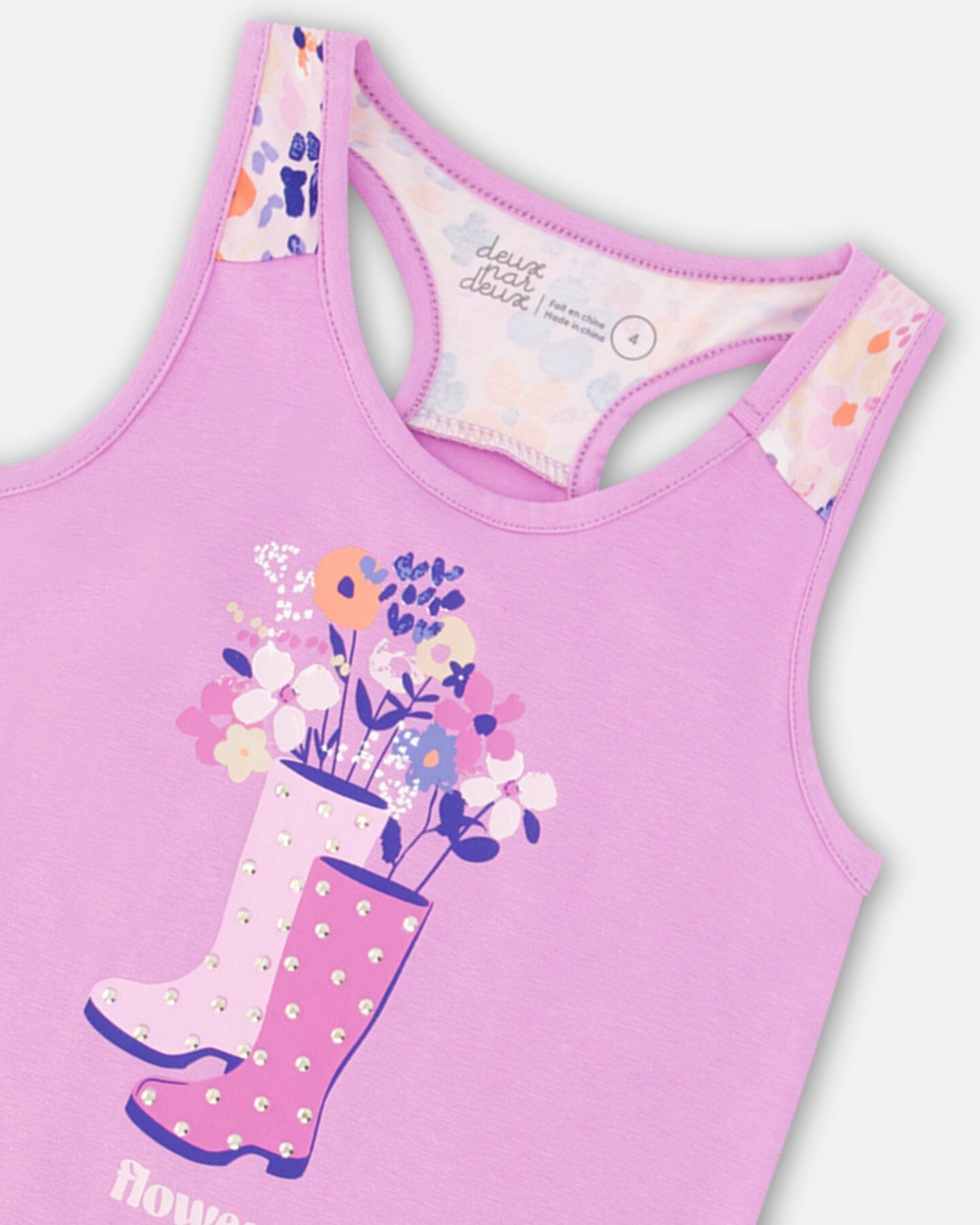 Organic Cotton Tank Top With Print Lavender