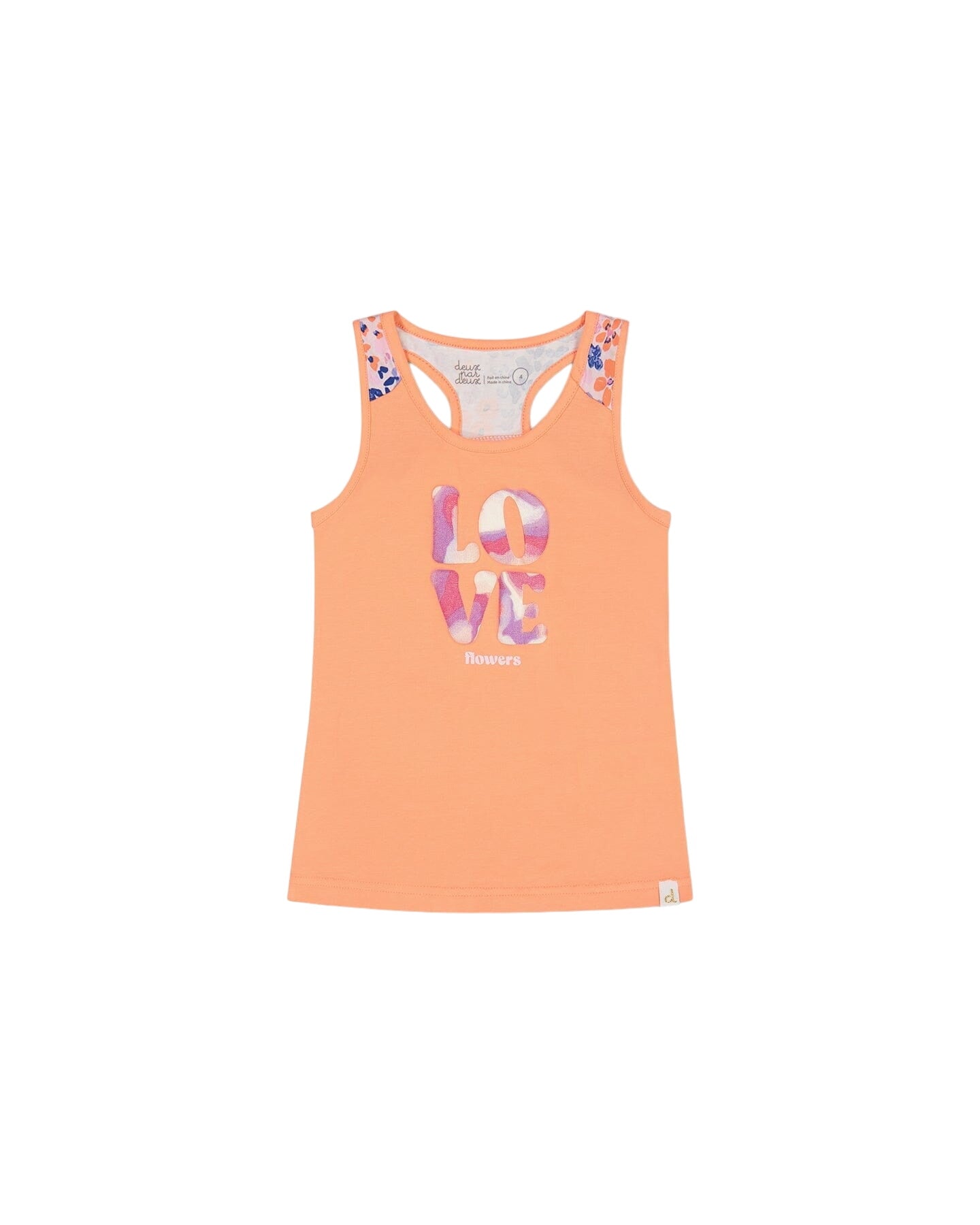 Organic Cotton Tank Top With Print Salmon Orange