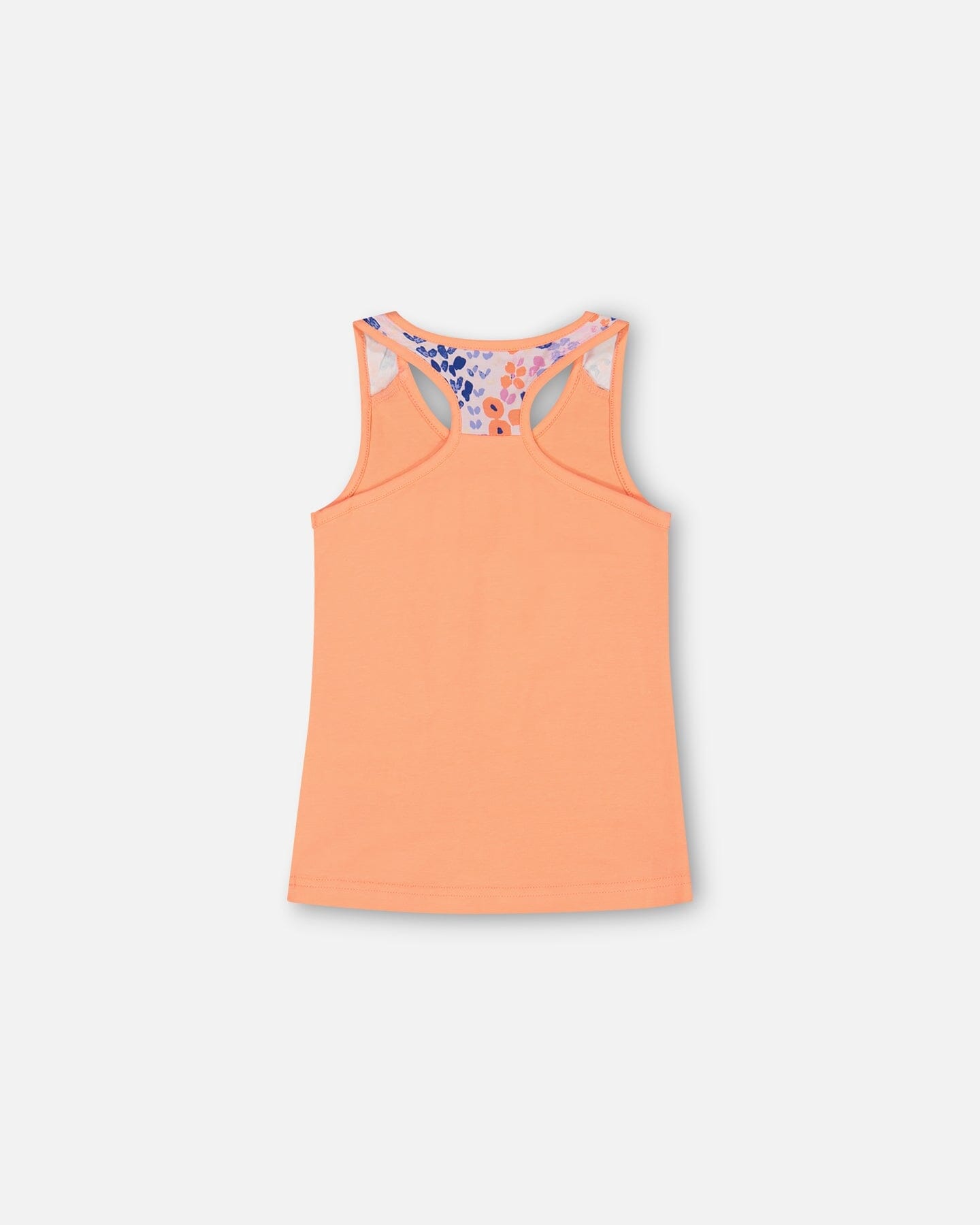 Organic Cotton Tank Top With Print Salmon Orange